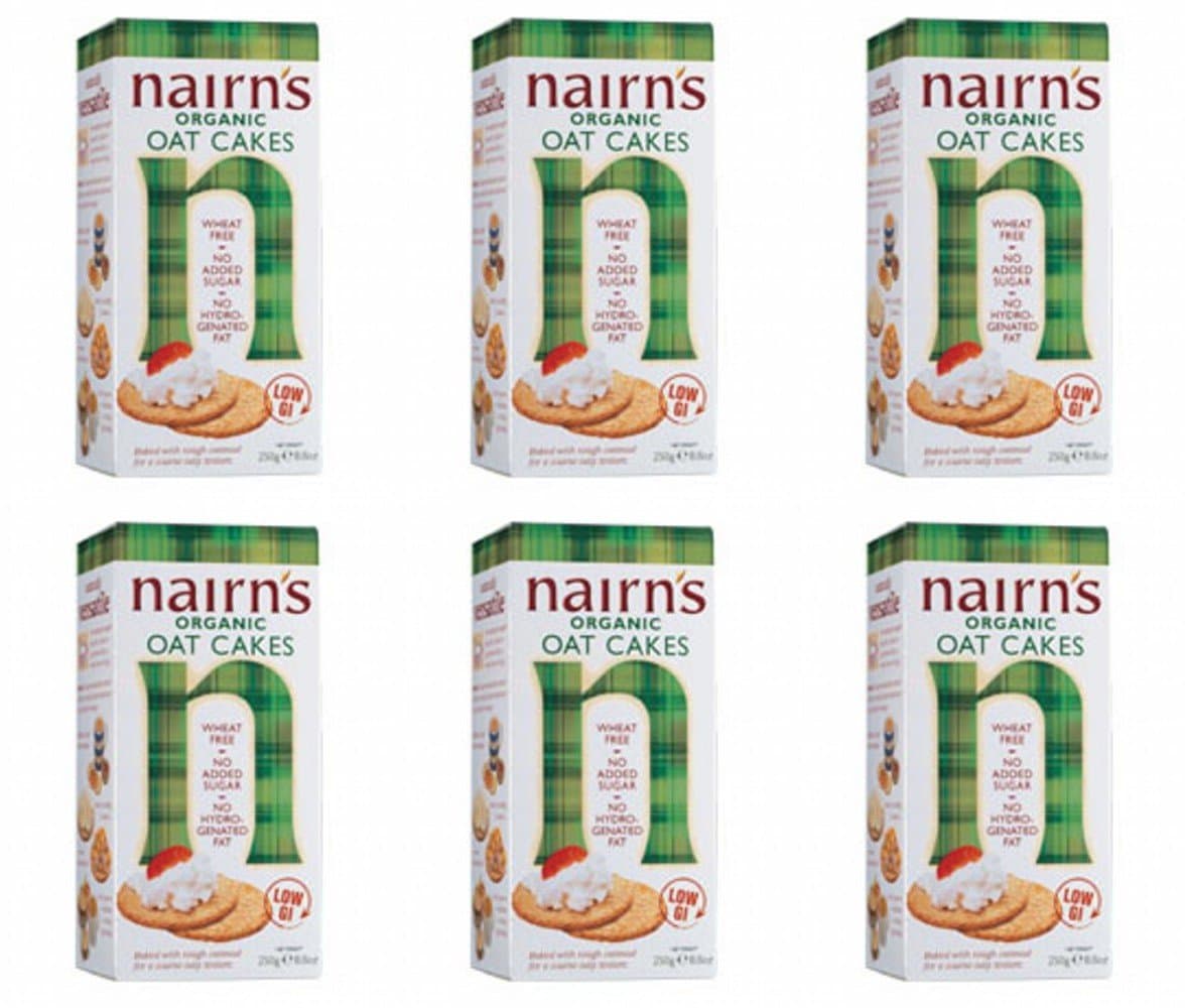Nairn'sOrganic Oat Cake Crackers, 8.8-Ounce Boxes (Pack of 6)