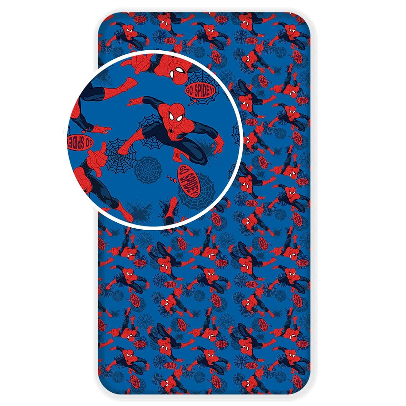 Marvel comic gifts Spiderman Blue/Red Single Fitted SheetOEKO-TEX STANDARD 100