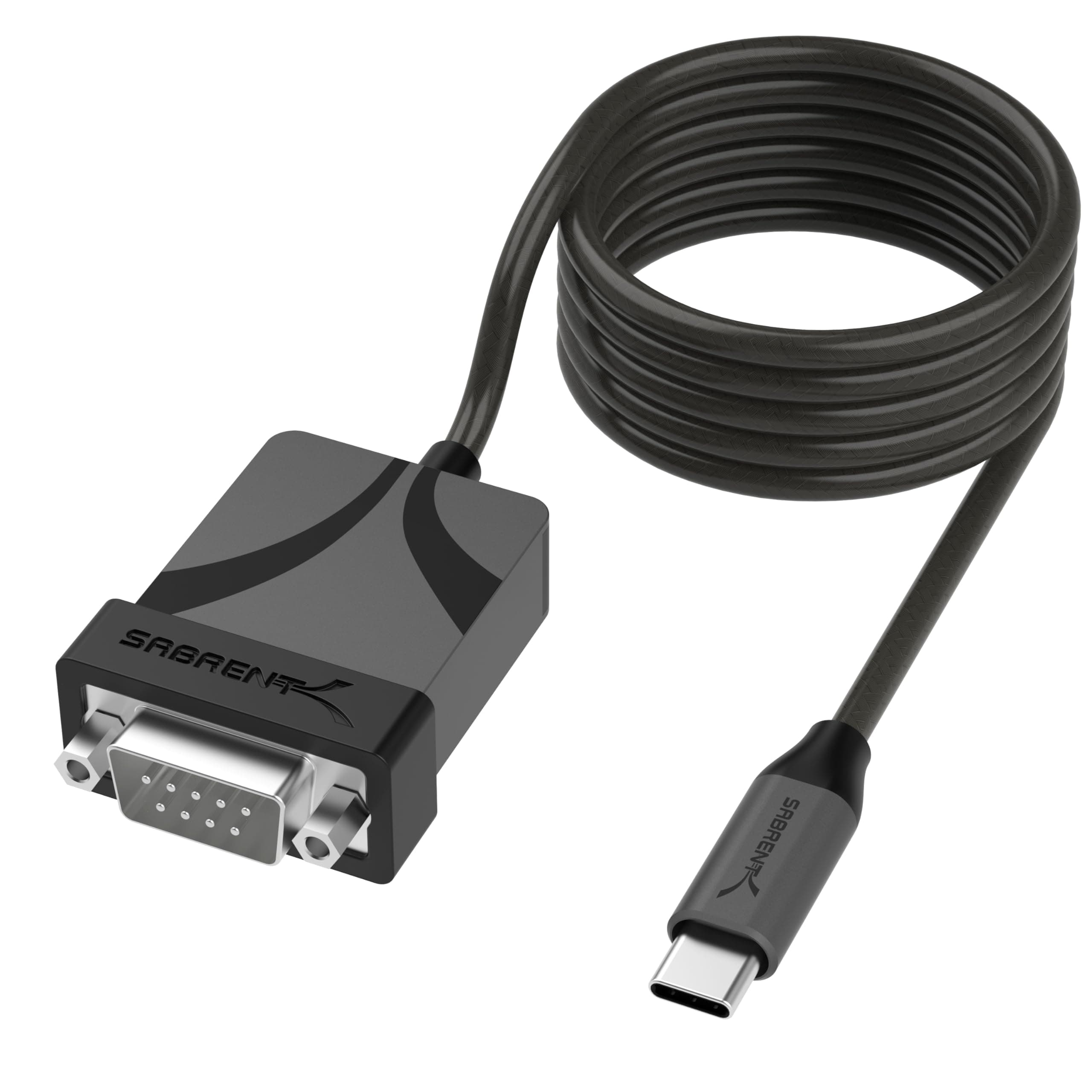 SABRENT USB-C to DB9 Serial RS-232 Adapter Cable 6FT, Prolific PL2303GS Chipset, USB 2.0, 1bps-12Mbps Baud Rate, for POS Terminals, Modems, GPS, Industrial Devices (CB-D9C6)