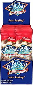 Blue Diamond Almonds, Smokehouse Flavored Snack Nuts, Single Serve Bags (1.5 Oz. Tubes, Pack of 12)
