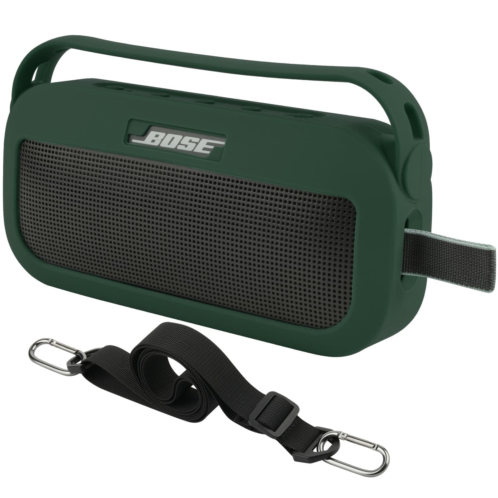 TXEsignSilicone Case Cover for Bose SoundLink Flex Bluetooth Portable Speaker, Travel Protective Carrying Pouch with Handle for Bose SoundLink Flex(Cypress Green)