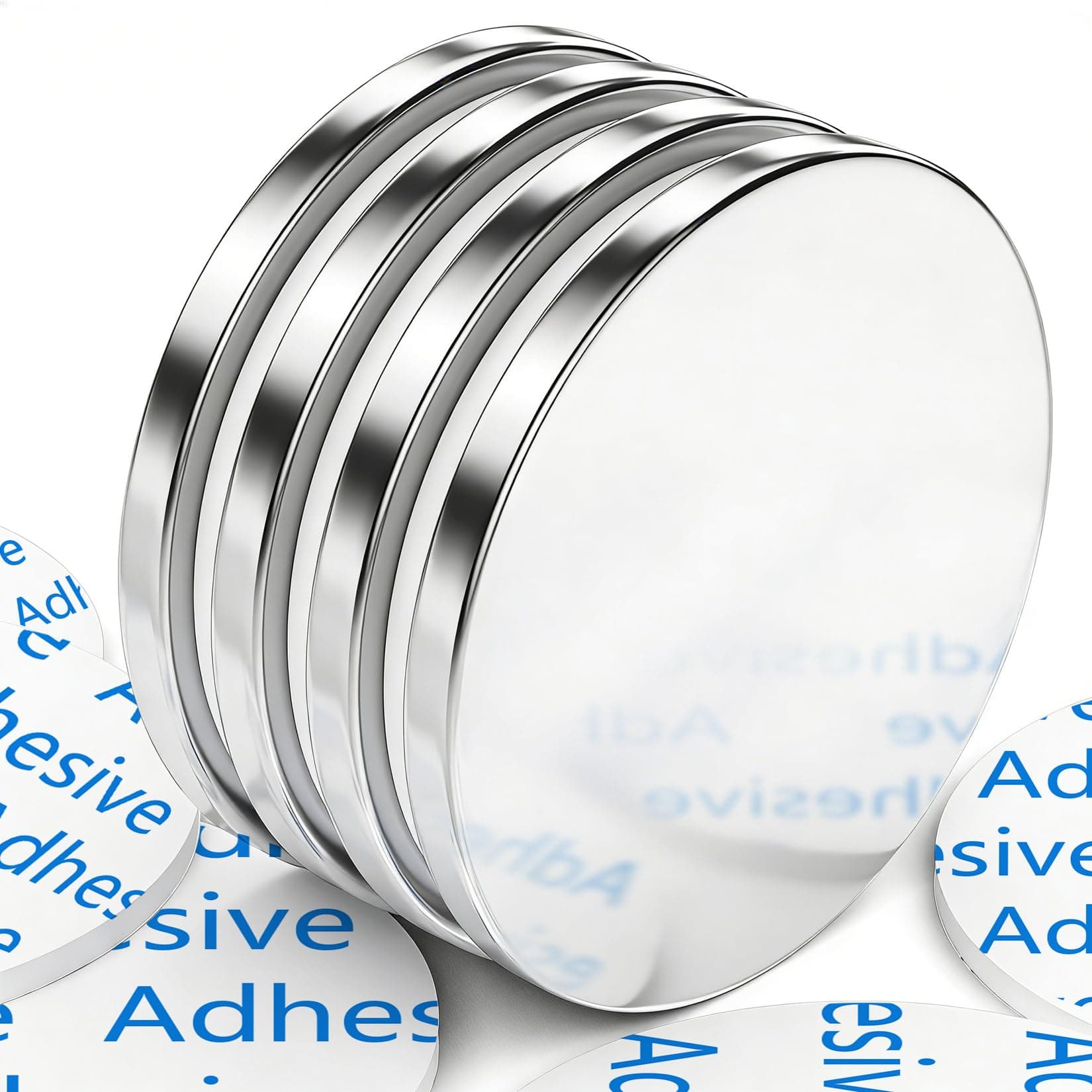 – 4 Pack Strong Magnet, 30 x 3 mm 8 KG Pull Super Strong Neodymium Disc Magnets, Magnet Strong with Double-Sided Adhesive, Powerful Permanent Rare Earth Magnets for Fridge, Building, Craft, Office,DIY