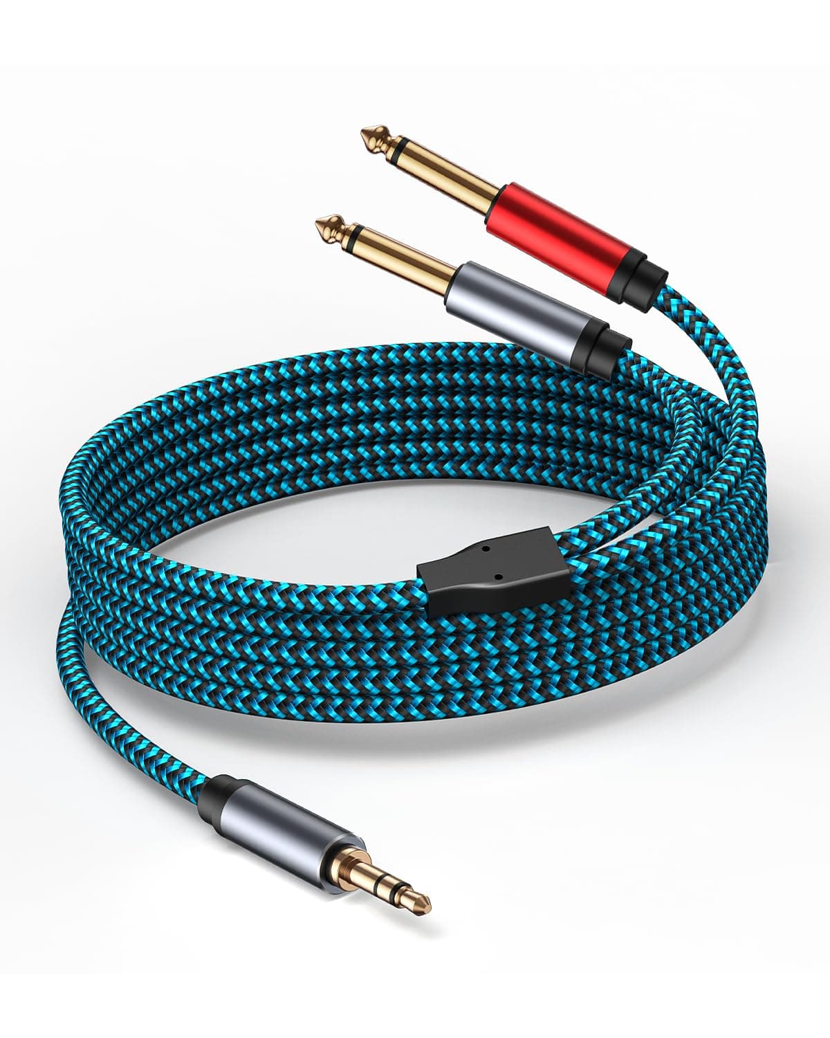 3.5 mm to 2 x 6.35 mm Cable 20 ft,1/8 to 1/4 Stereo Cable 3.5mm TRS to Dual 6.35mm TS Y Splitter Breakout Cord,for PC, Computer Sound Card, Mixer, Multimedia Speaker, Home Stereo System