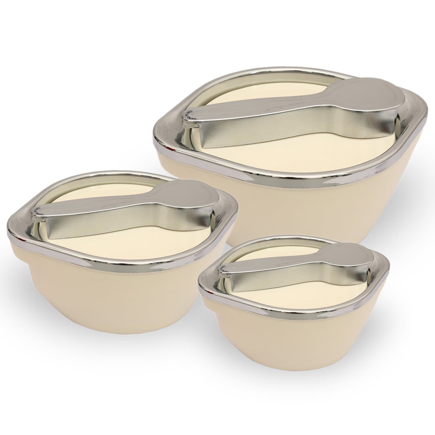 Jaypee Plus Plastic Casserole - 1L, Set of 3, White