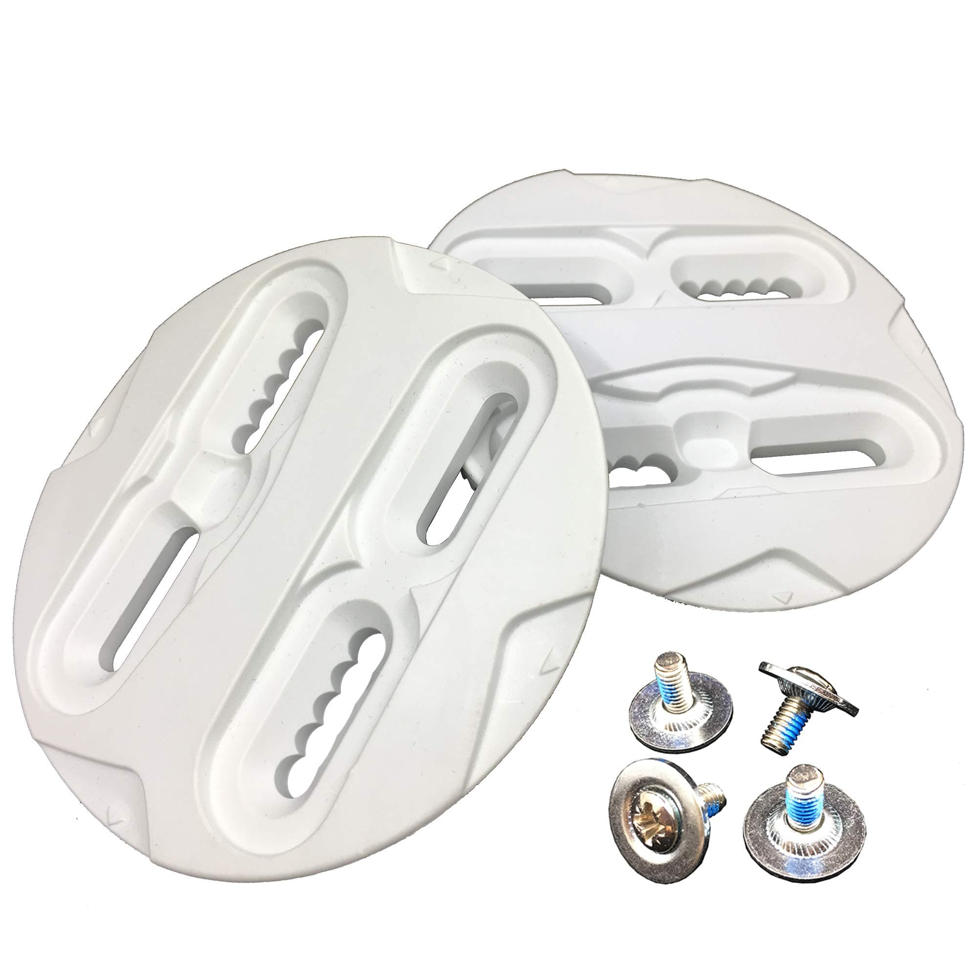 Snowboard Binding Disc 4 Holes with 8 Sets Screw and Washer, White Helical Binding Mounting Disk Plate for Snowboard (Pair)