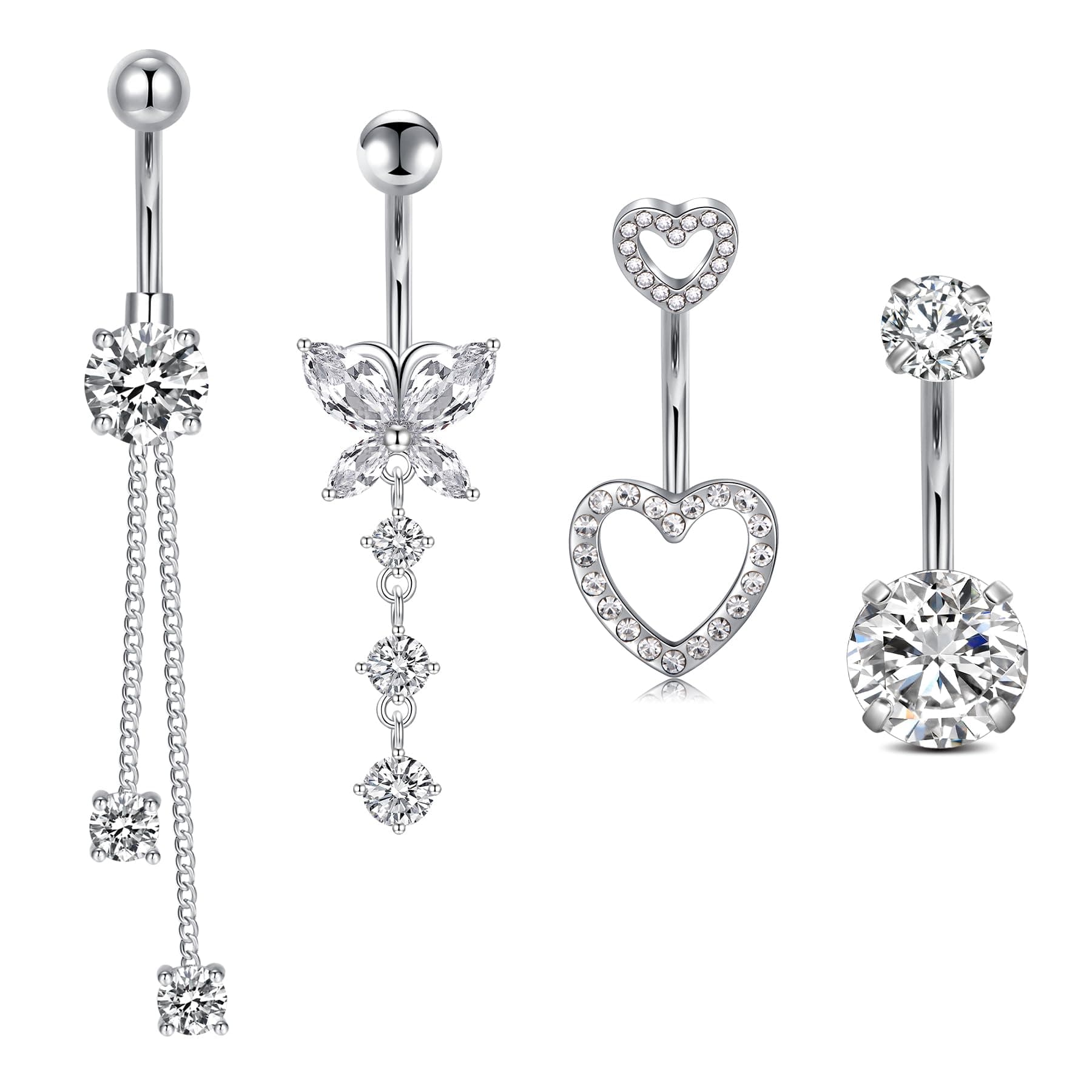 Briana Williams Belly Button Ring Belly Rings Belly Button Piercing Gold Belly Button Ring for Women Clicker Belly Ring Belly Piercing Stainless Steel 14g 10mm Blley Navel Rings Piercing Jewelry