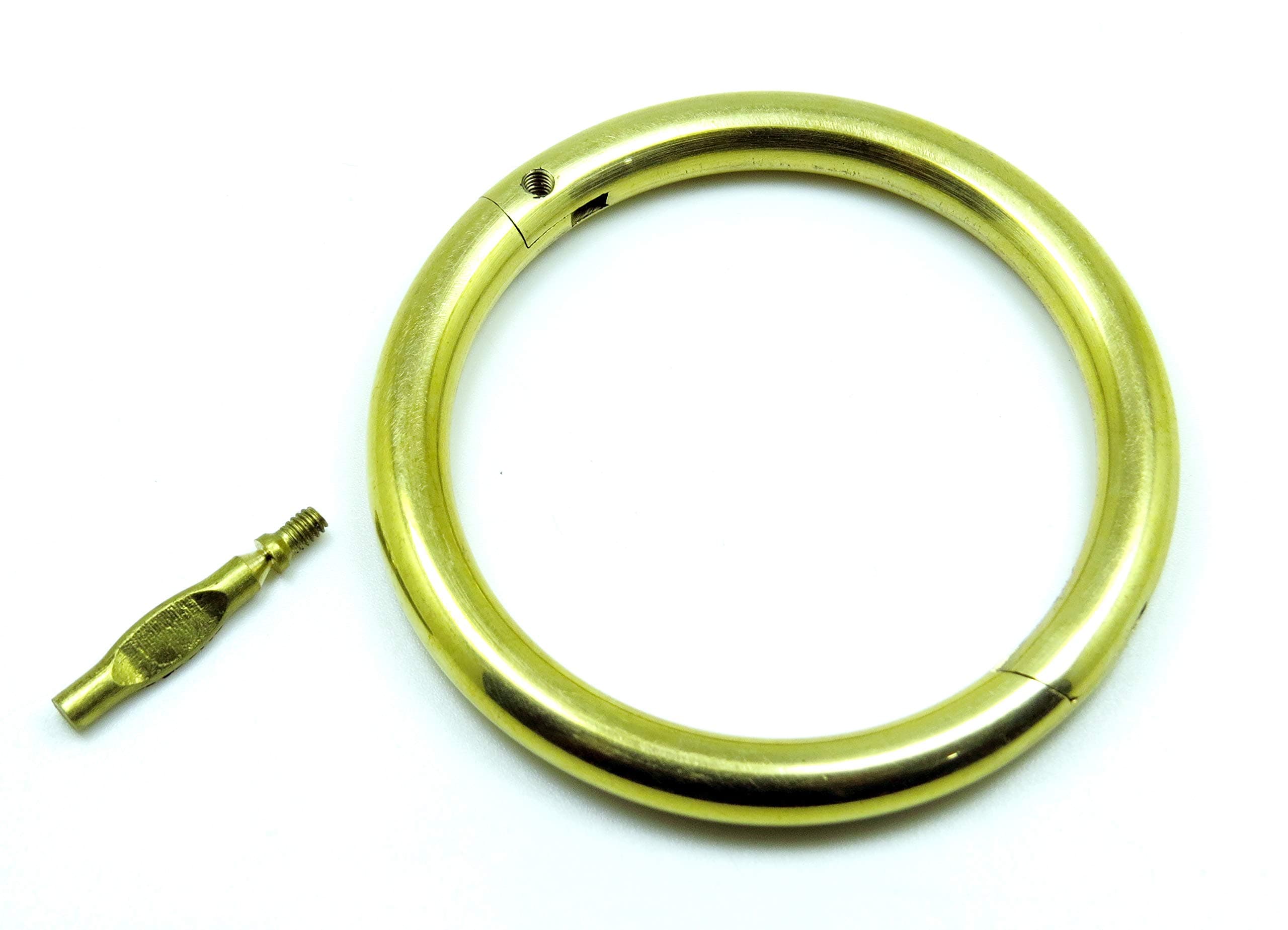 Bull Nose Ring 3" Diameter + Screw Brass Cow Veterinary Tools (1)