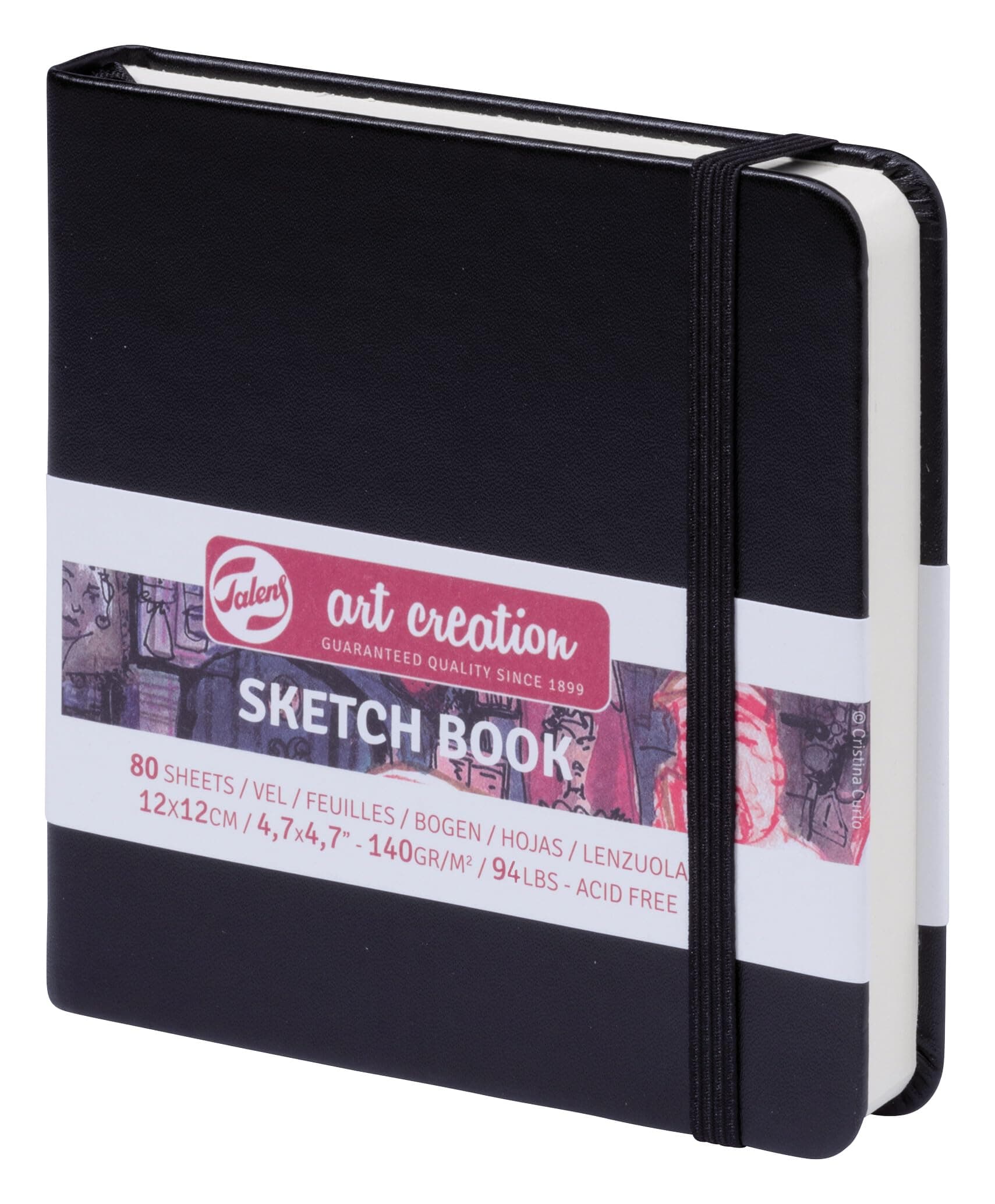 Sketchbook Black 12X12 cm, 140 Grams