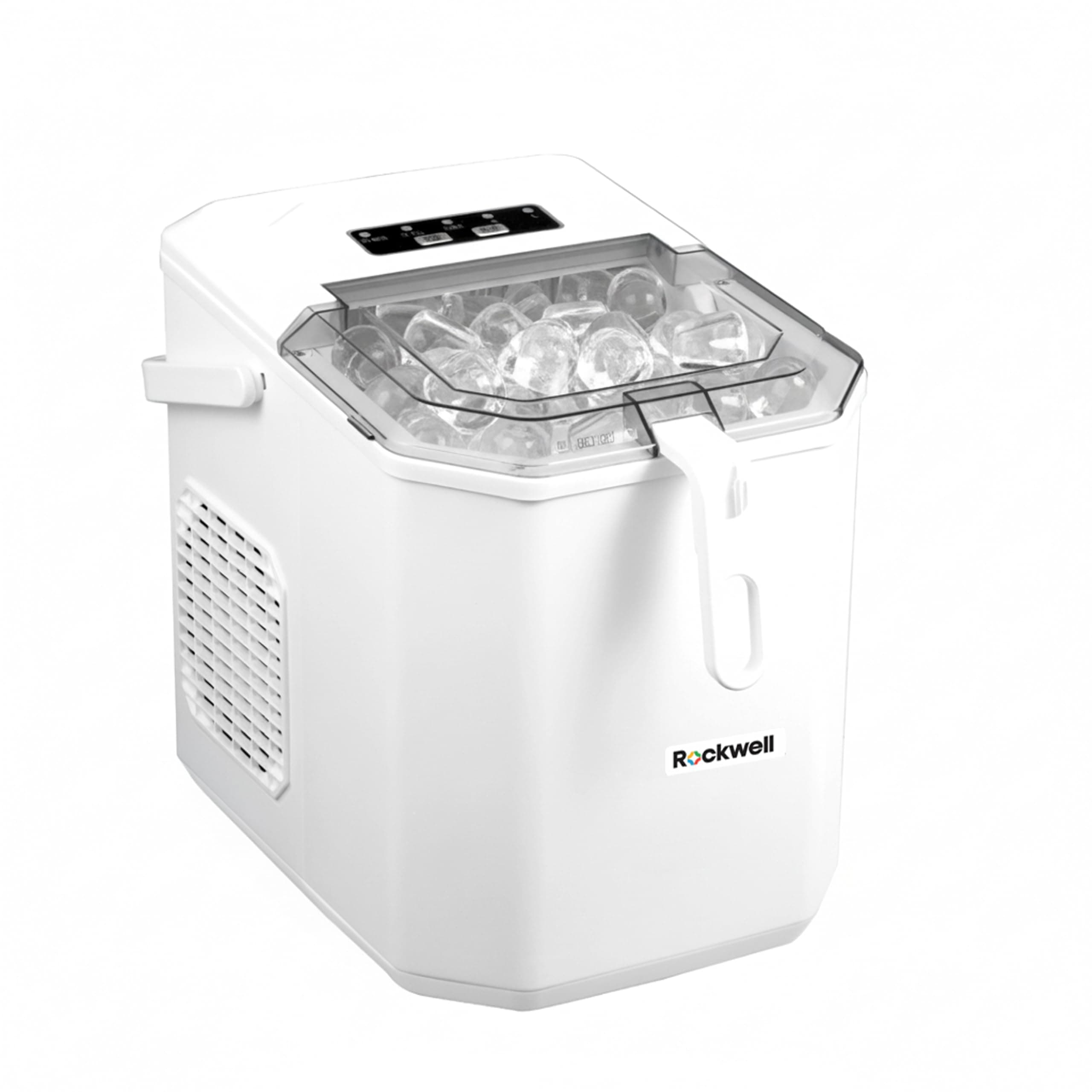 Rockwell IM12WP Countertop Ice Maker Machine|9 Bullet Ice Cubes in 8-10 Minutes| 1 year warranty| Portable Ice Maker Machine with Self-Cleaning for Home/Kitchen/Office/Party – White
