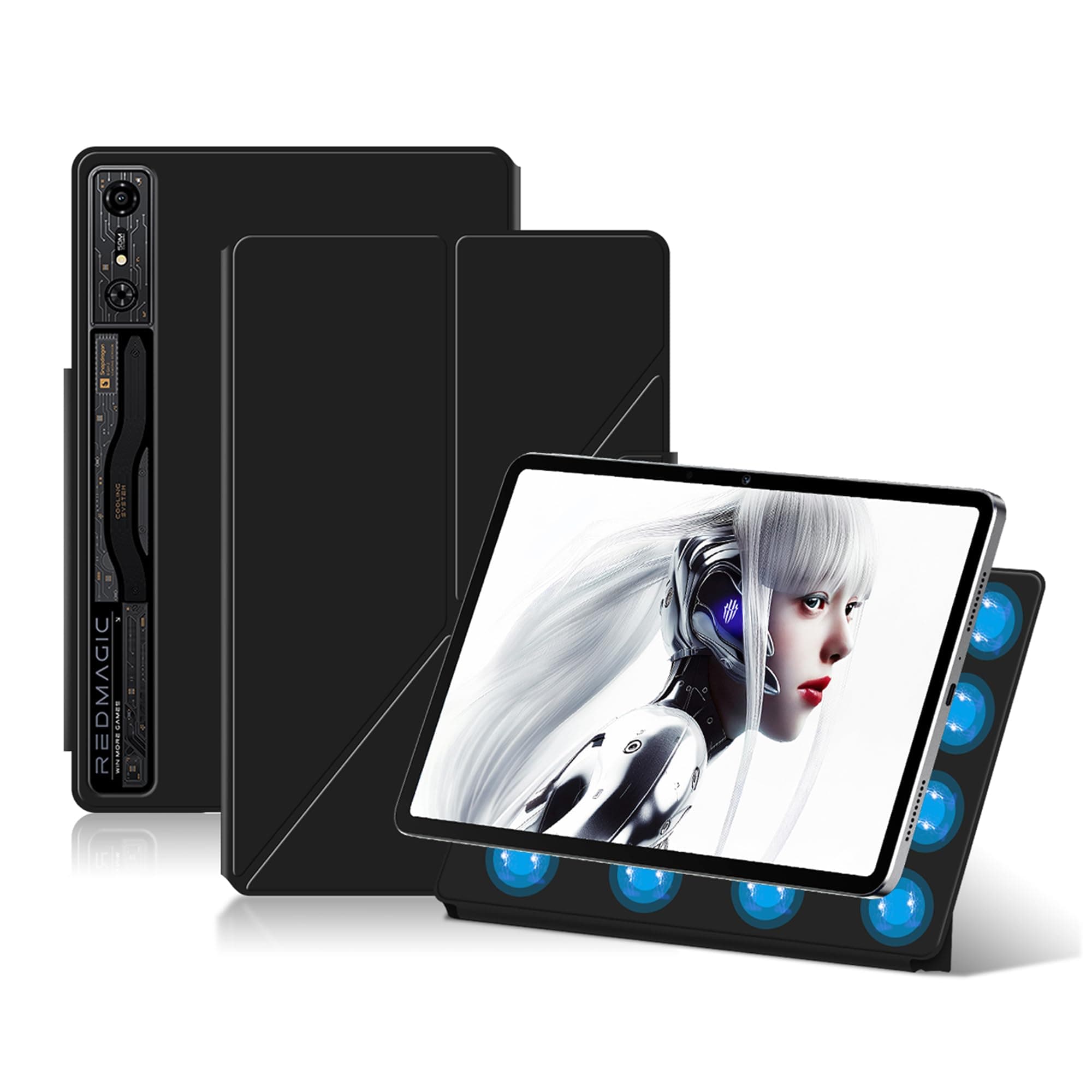for Red Magic Nova Case,high qualit Magnetism Shell, Lightweight,Tri-fold Transformable,Scratch Resistant, Black case for Red Magic Nova 10.9 inch