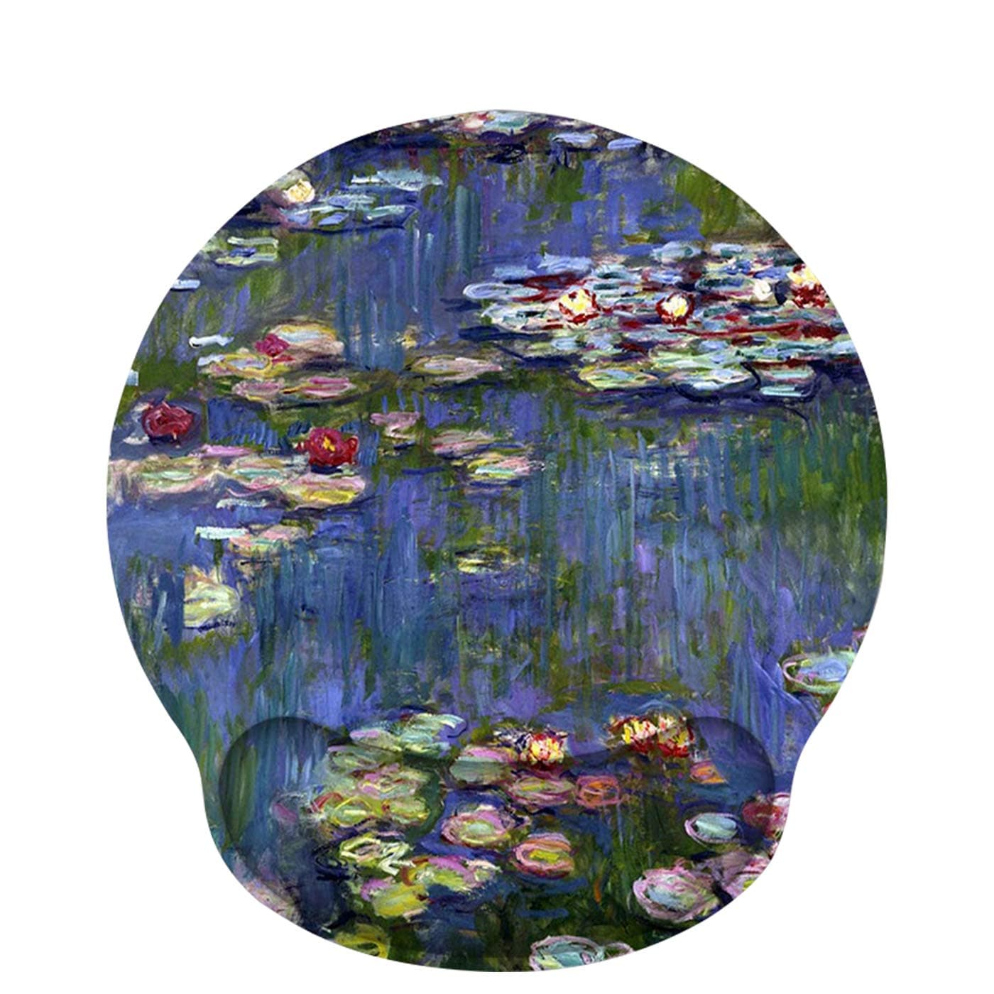 Mouse Pad Wrist Rest Support, ToLuLu Gel Mouse Pads with Non Slip Rubber Base Memory Foam Mousepad, Mouse Wrist Rest Pad for Laptop Computer Home Office Working Gaming Pain Relief, Monet Water Lilies