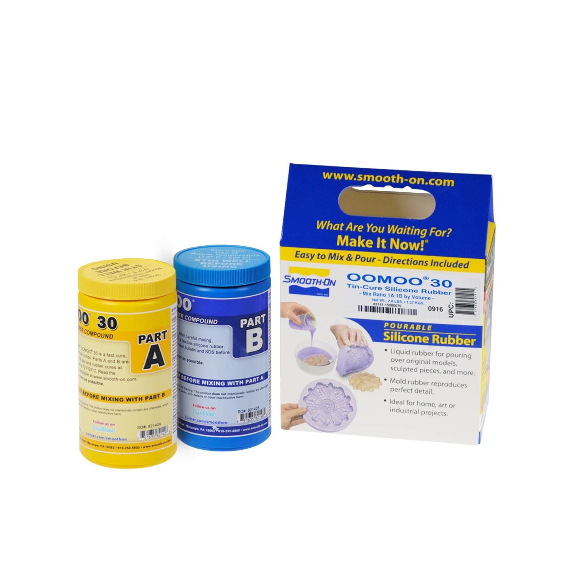 OOMOO™ 30 Tin Cure Silicone Rubber, Easy to Use Silicone Mold Making Kit, Pint Unit