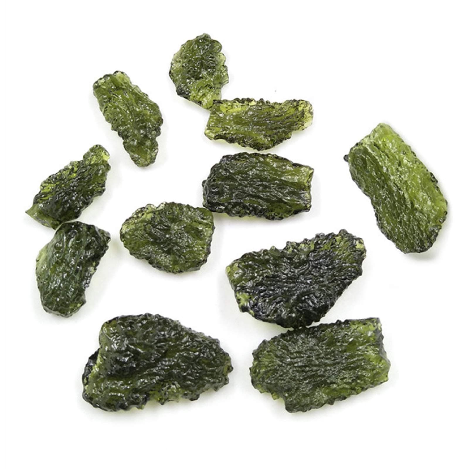 Emivery 3 Pcs Green Moldavite Czech Meteorite Artificial Irregular Stone Pendant Rough Crystal Energy Stone for DIY Jewelry Making 3g