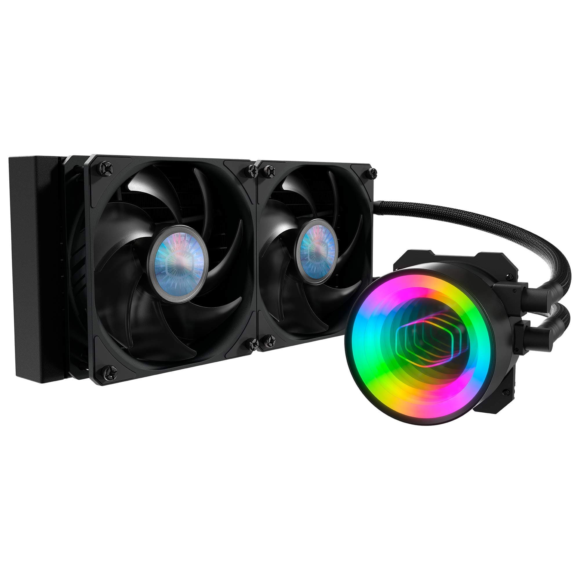 Cooler Master MasterLiquid ML240 Mirror ARGB Close-Loop AIO CPU Liquid Cooler, Mirror ARGB Pump, 240 Radiator, Dual SickleFlow 120mm, 3rd Gen Dual Chamber Pump for AMD Ryzen/Intel 1200, 1151