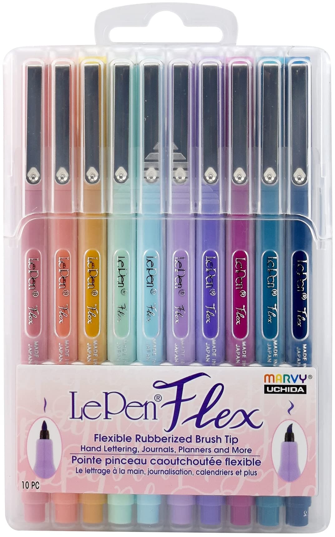 Le Flex 10 Piece Set Writing Pen, Pastel Colors