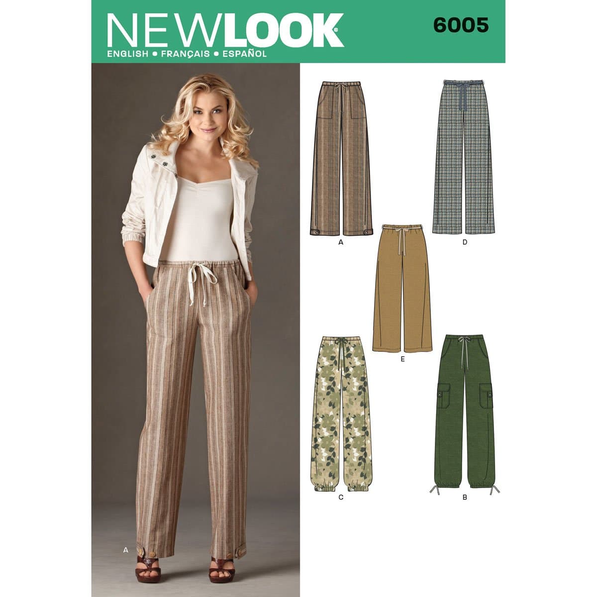 New Look Sewing Pattern 6005 Misses' Pants, Size A (10-12-14-16-18-20-22)