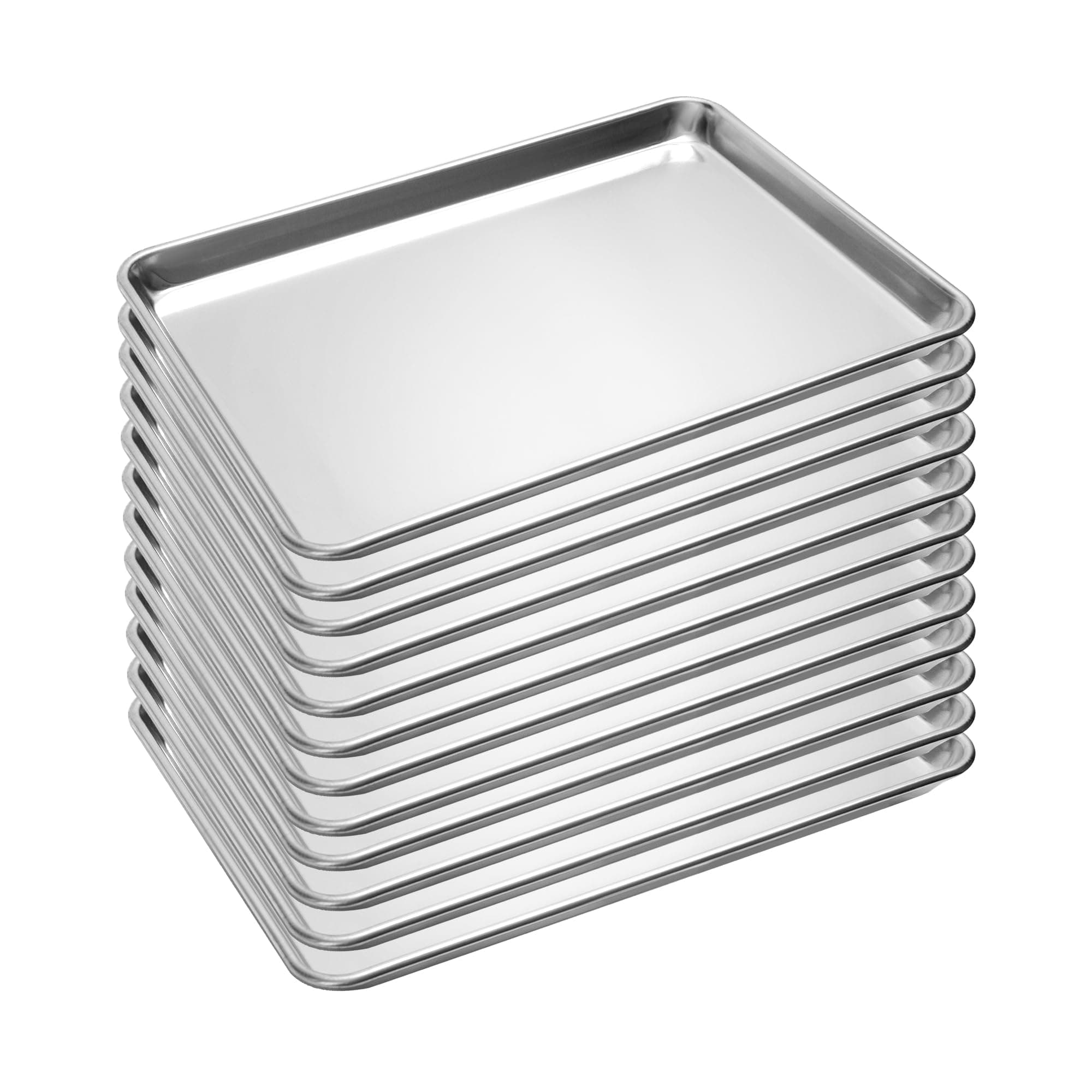 12 Pack Half Size Baking Sheet Pan Aluminum Commercial Pan for Oven Freezer Bakery Hotel Restaurant 18" × 13"