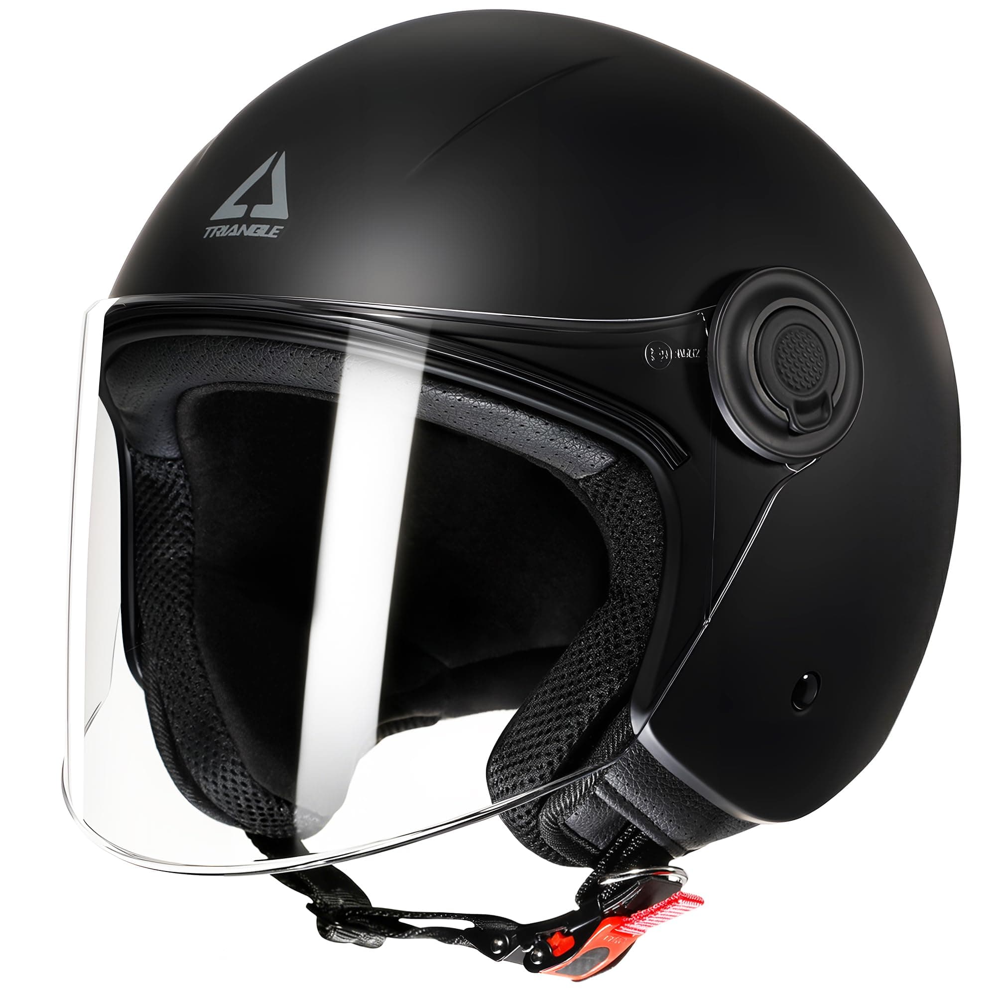 Open Face Motorcycle Helmet Retro 3/4 Helmets with Clear Visor for Men Women DOT Approved