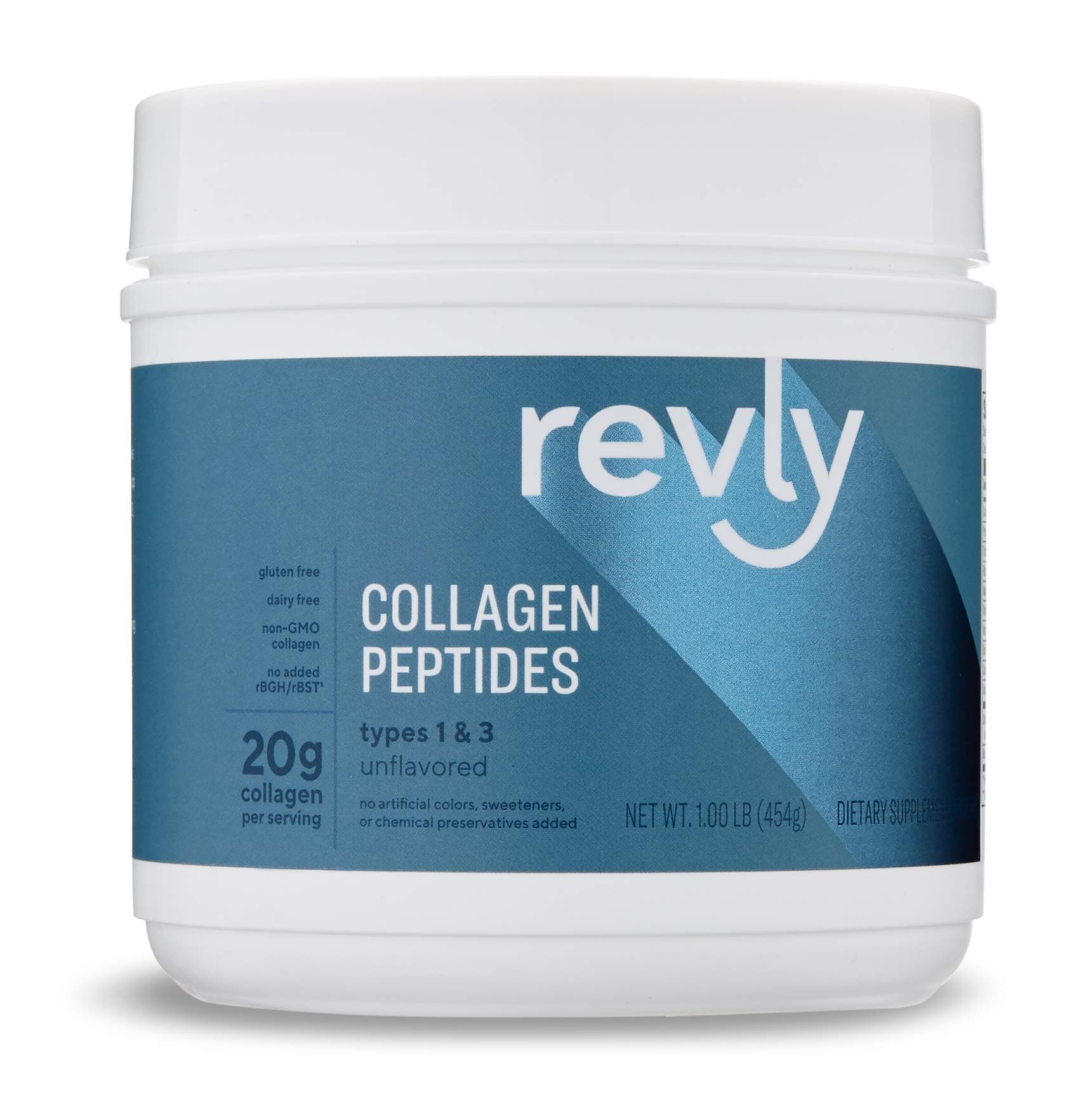 Amazon Brand - Revly Collagen Peptides Powder, Support Healthy Development of Joints, 20 g Collagen per Serving, Gluten Free, Dairy Free, 1 Pound (23 Servings)