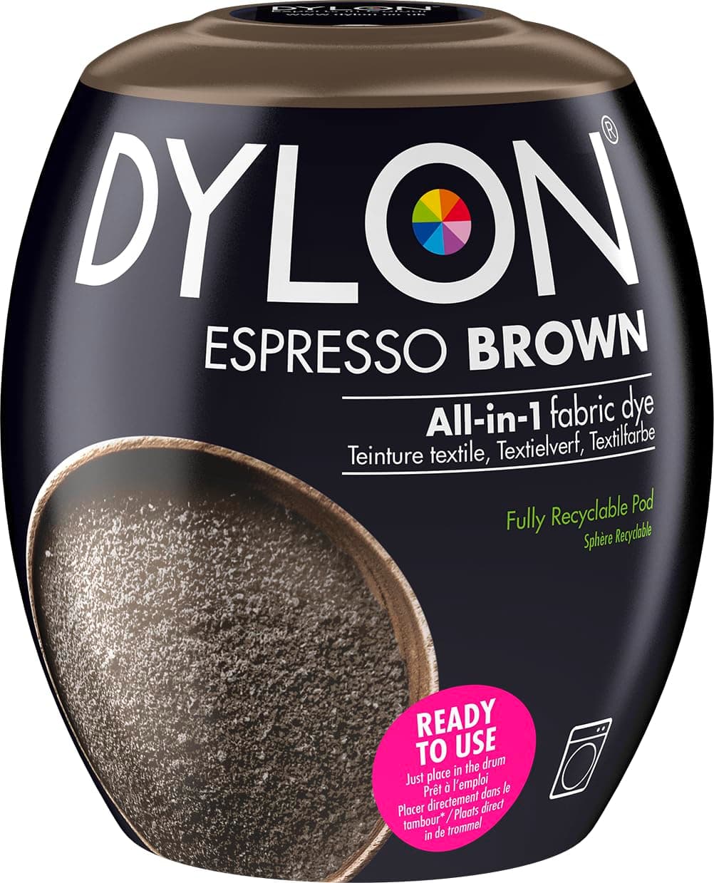 DYLON Washing Machine Fabric Dye Pod for Clothes & Soft Furnishings, 350g – Espresso Brown
