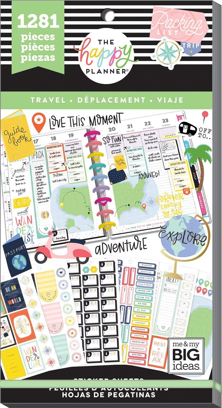 Create 365 Happy Planner Sticker Value Pack, Travel, 1281