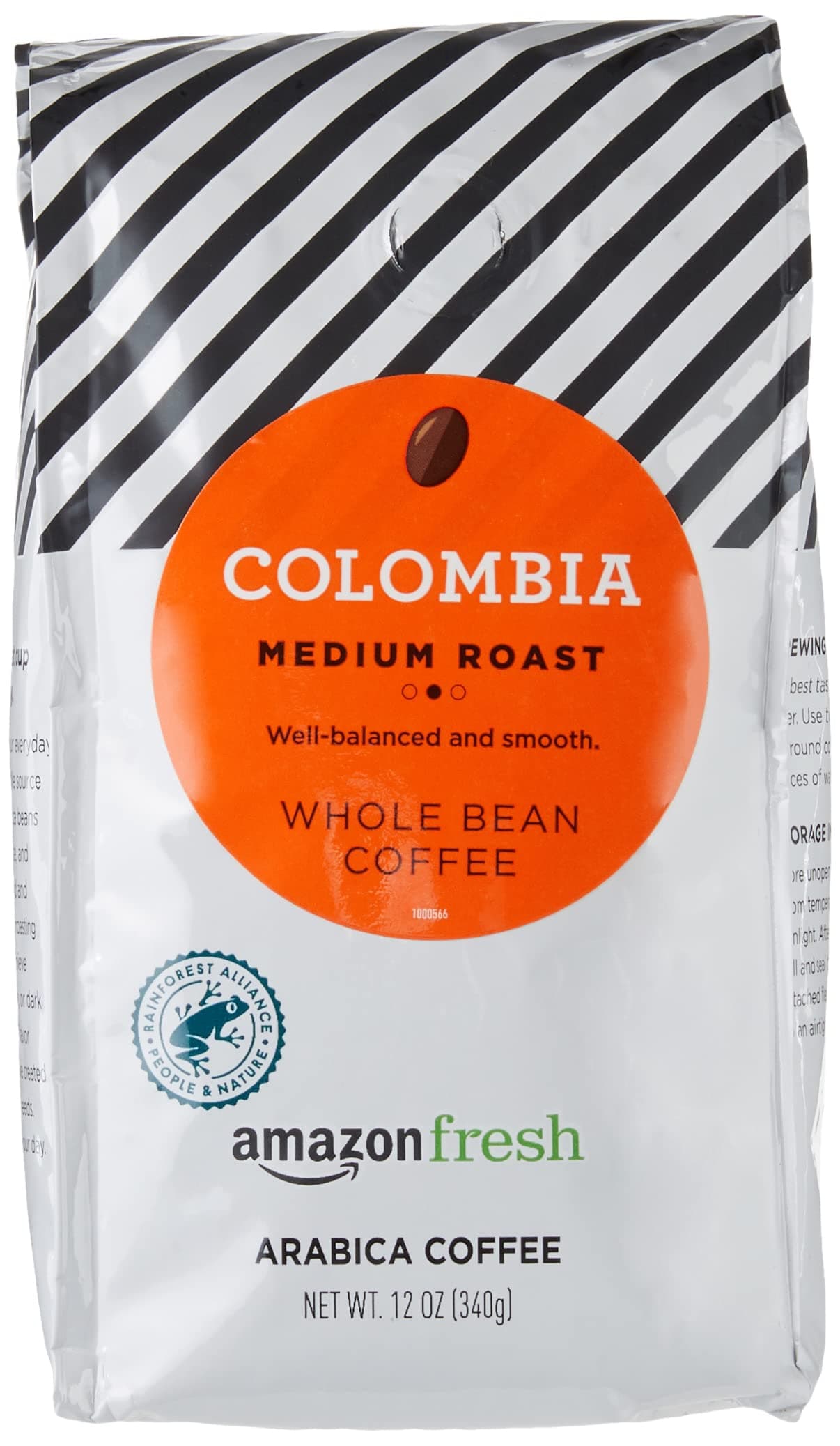 Amazon Fresh Colombia Whole Bean Coffee, Medium Roast, 12 Ounce