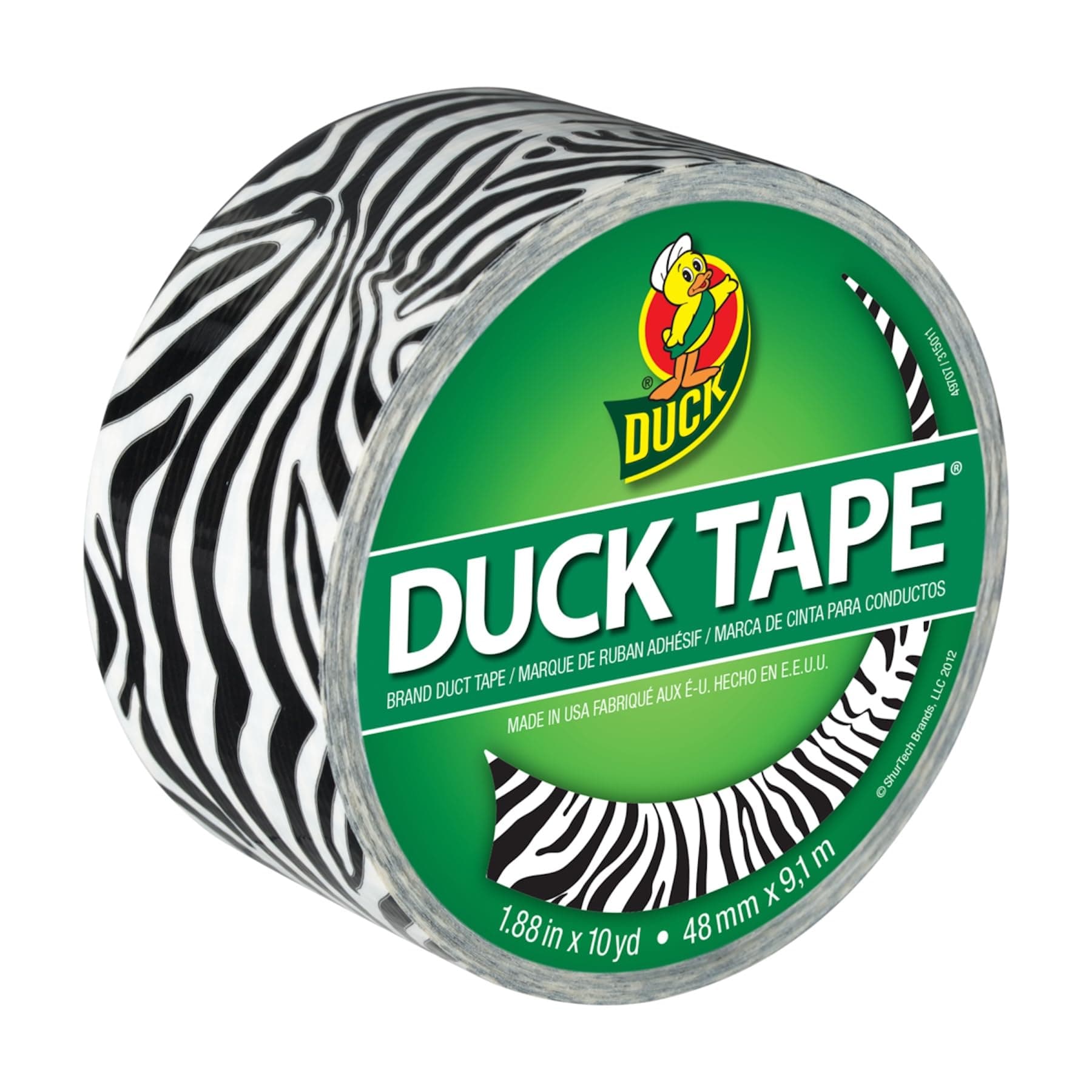 Duck ShurTech Patterned Tape 1.88-inch x 10yd-Zebra, Other, Multicoloured, 11.39 x 11.65 x 7.08 cm