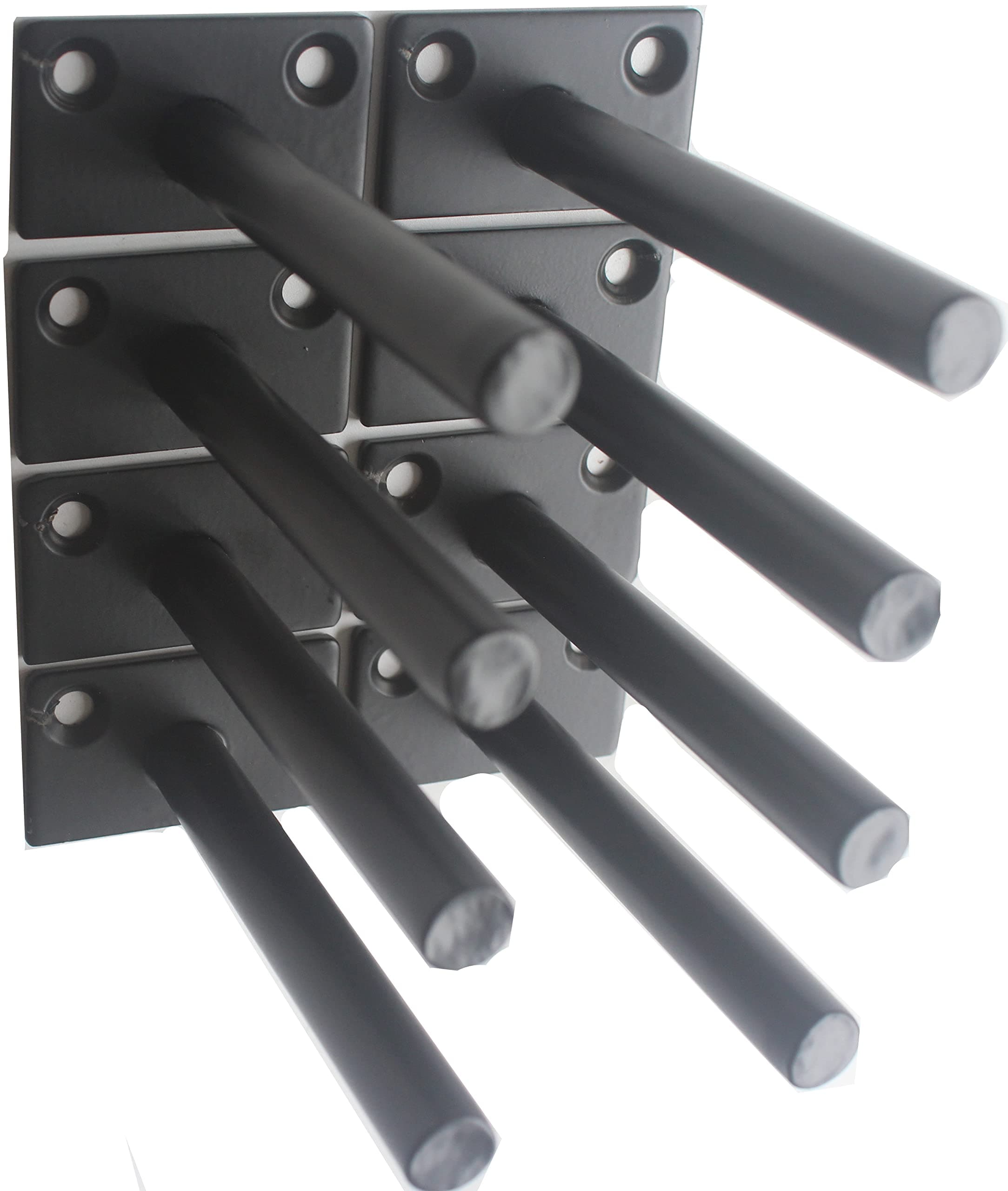 8 Pcs 4" Black Solid Steel Floating Shelf Bracket Blind Shelf Supports - Hidden Brackets for Floating Wood Shelves - Concealed Blind Shelf Support – Screws and Wall Plugs Included