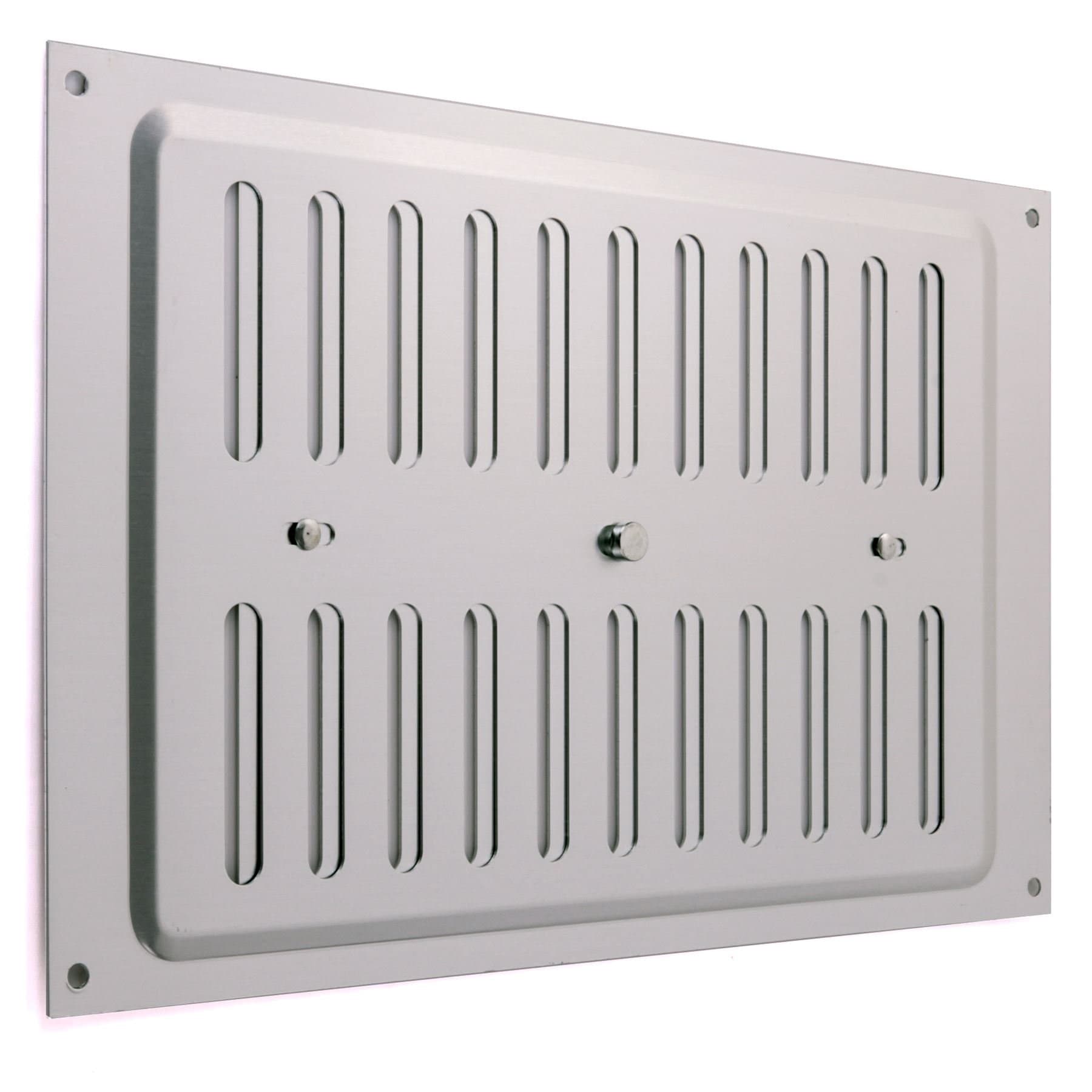 Adjustable Hit & Miss Air Vent (9" x 6") - Silver Metal Ventilator/Grill Cover