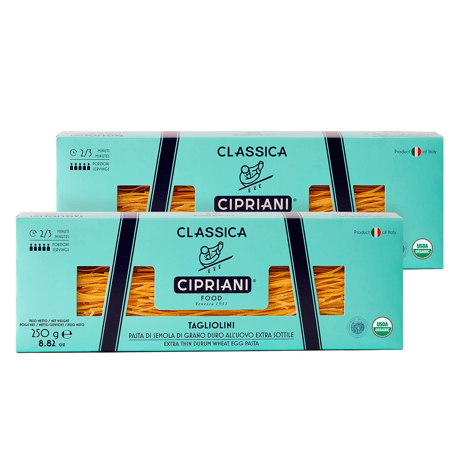 Cipriani Extra Thin Egg Pasta Tagliolini – Authentic Italian Artisan Pasta with Durum Wheat Semolina & 25% Egg – Quick-Cook Gourmet Noodles - pack of 1