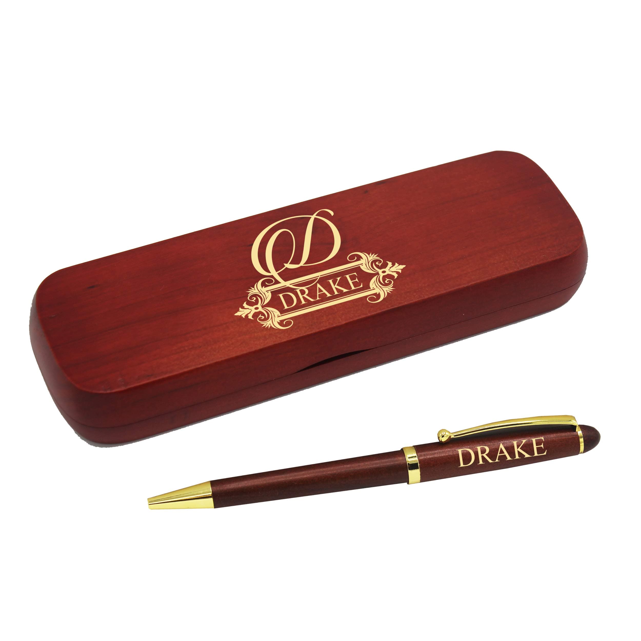 My Personal Memories, Personalized Pen with Monogrammed Case - Custom Engraved Ballpoint Pen Set for Men and Women (Rosewood)