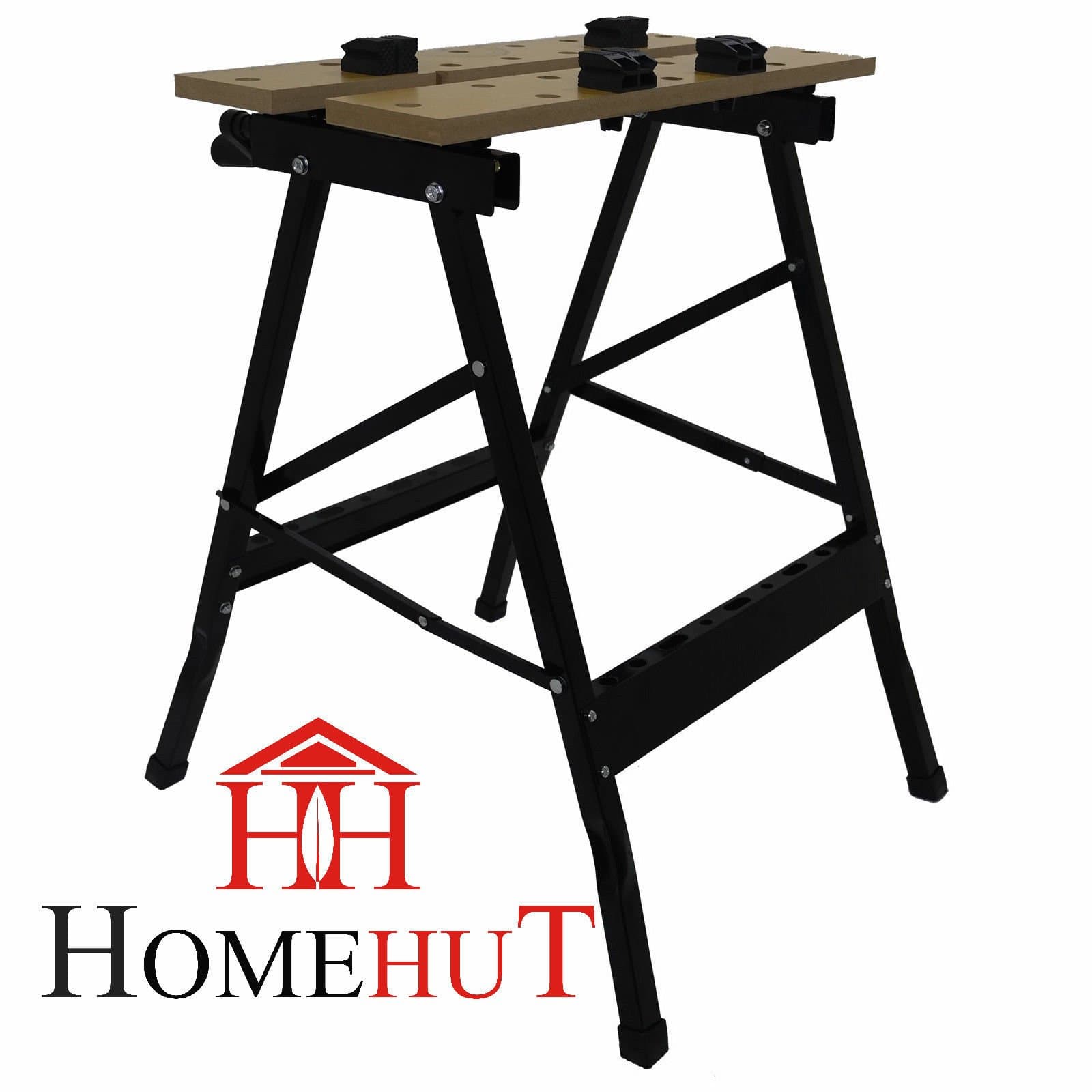 HH Home Hut Portable Folding Workbench - Versatile Woodworking Bench, Ideal for DIY Projects, Workmate Compatible - Foldable Wood Clamping Work Benches Woodwork