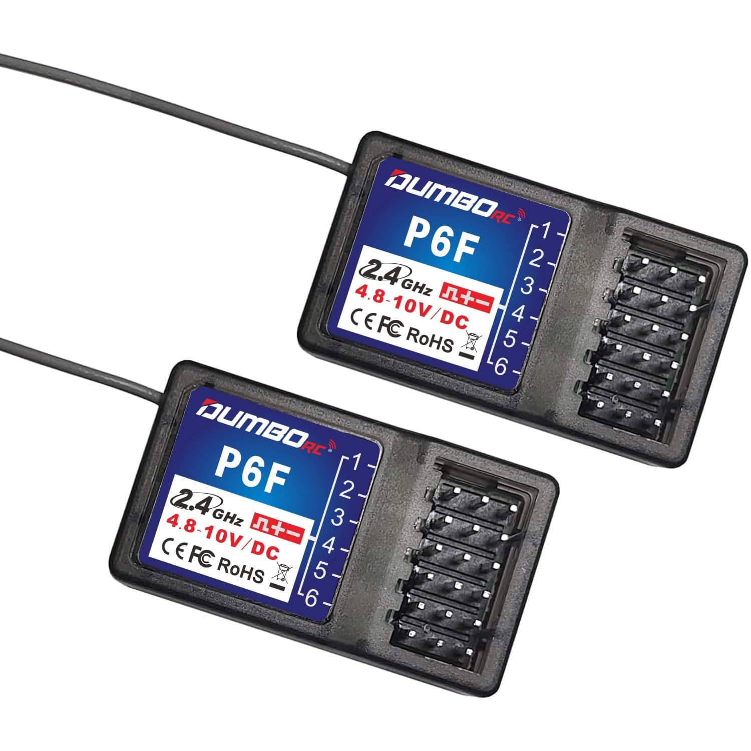 ATA HOBBY DUMBORC 2 Pcs P6F 6 Channels 2.4GHz RC Receiver for DUMBORC X4 X5 X6 RC Car Boat