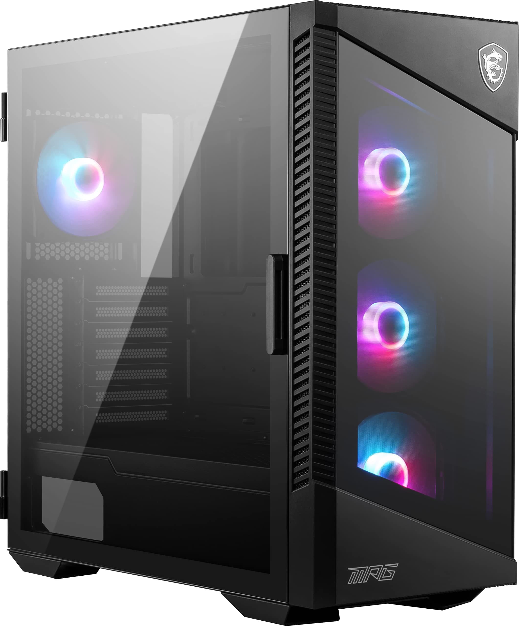 MSI MPG Velox 100R - Mid-Tower Gaming PC Case - Tempered Glass Side Panel - 4 x 120mm ARGB Fans - Liquid Cooling Support up to 360mm Radiator - Mesh Panel for Optimized Airflow