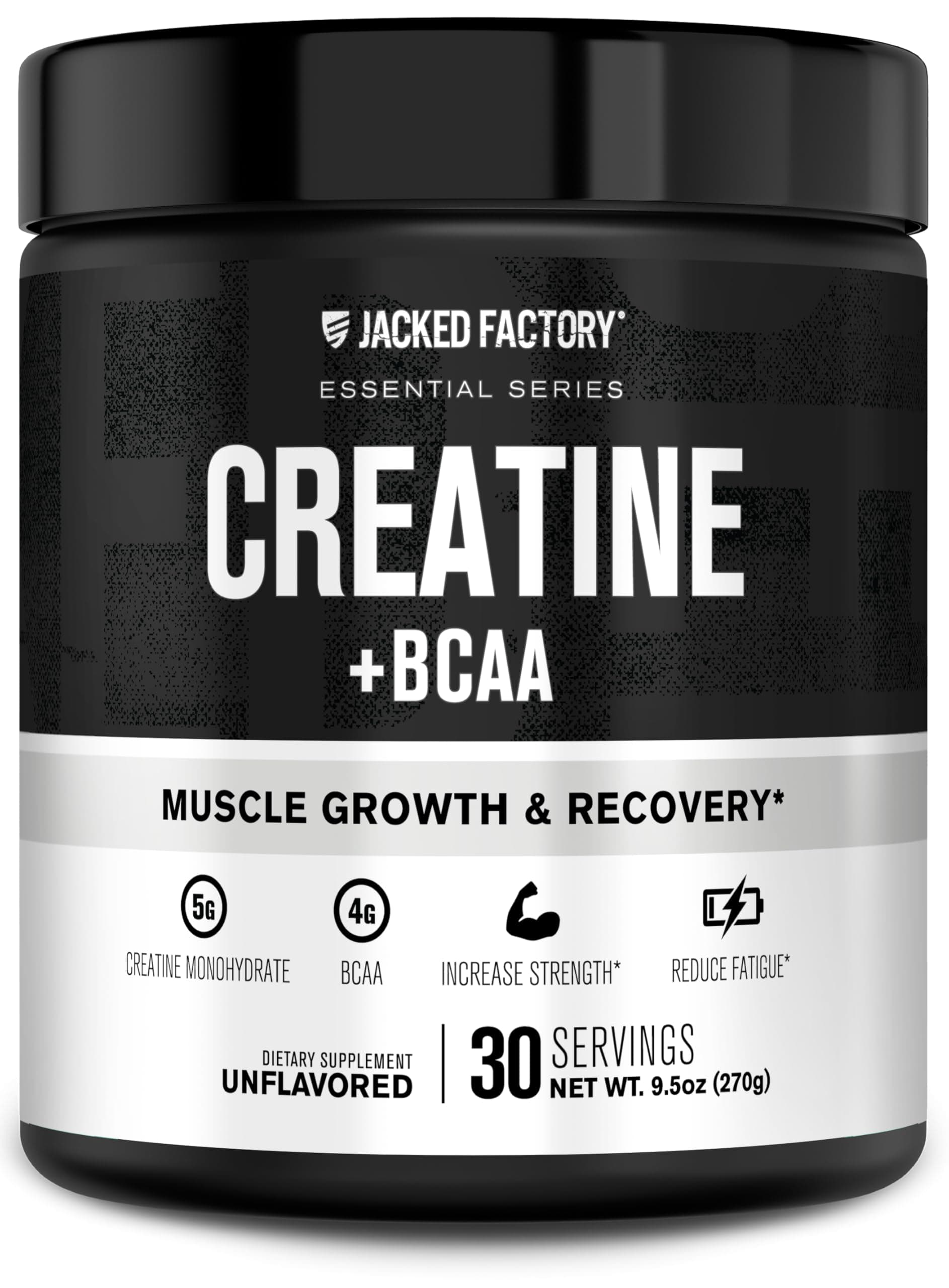 Creatine + BCAAs - Creatine Monohydrate + BCAA Powder for Increased Post-Workout Recovery, Performance, Lean Muscle Growth, & Reduced Fatigue - 30 Servings, Unflavored
