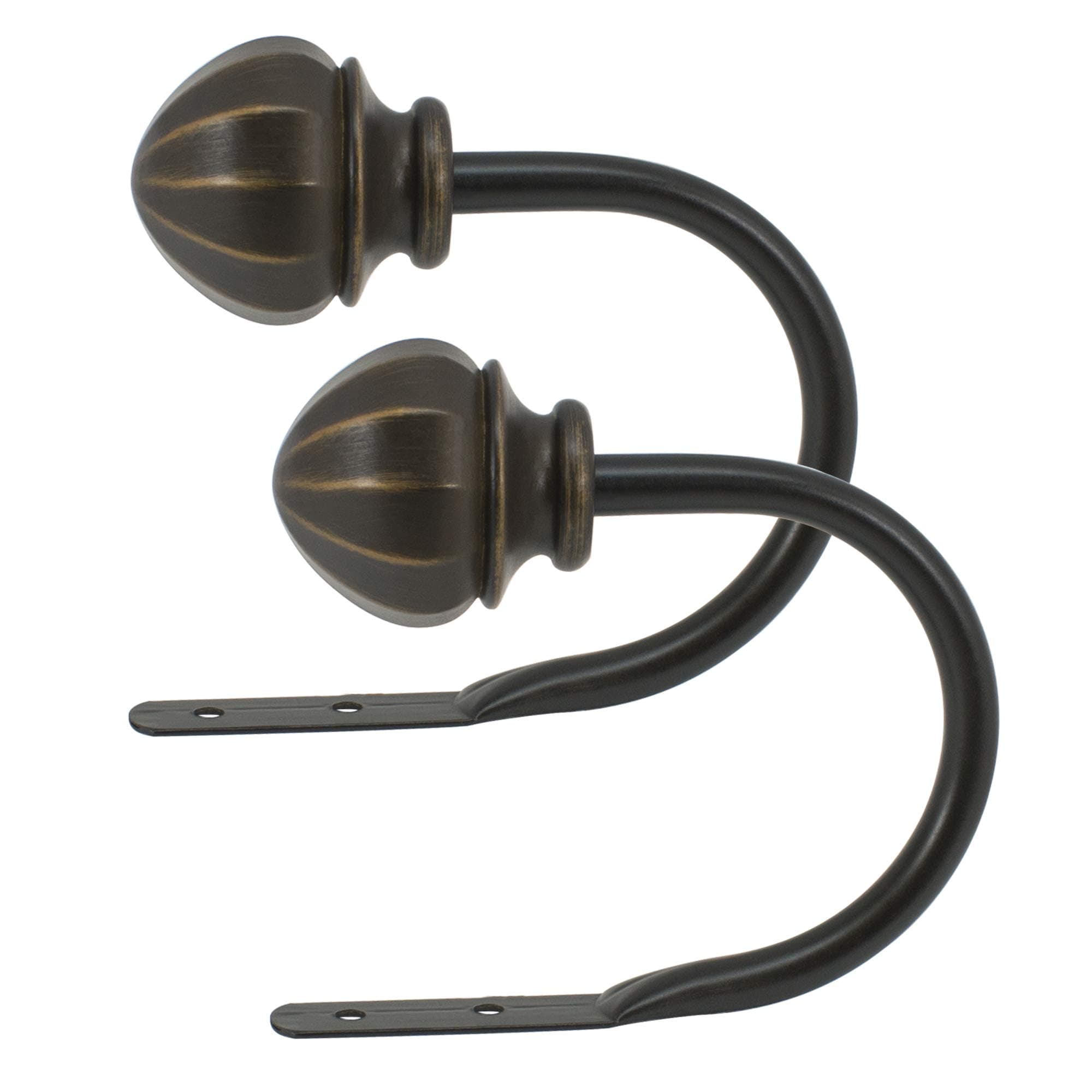 Decopolitan Curtain Holdback Pair, Vintage Bronze