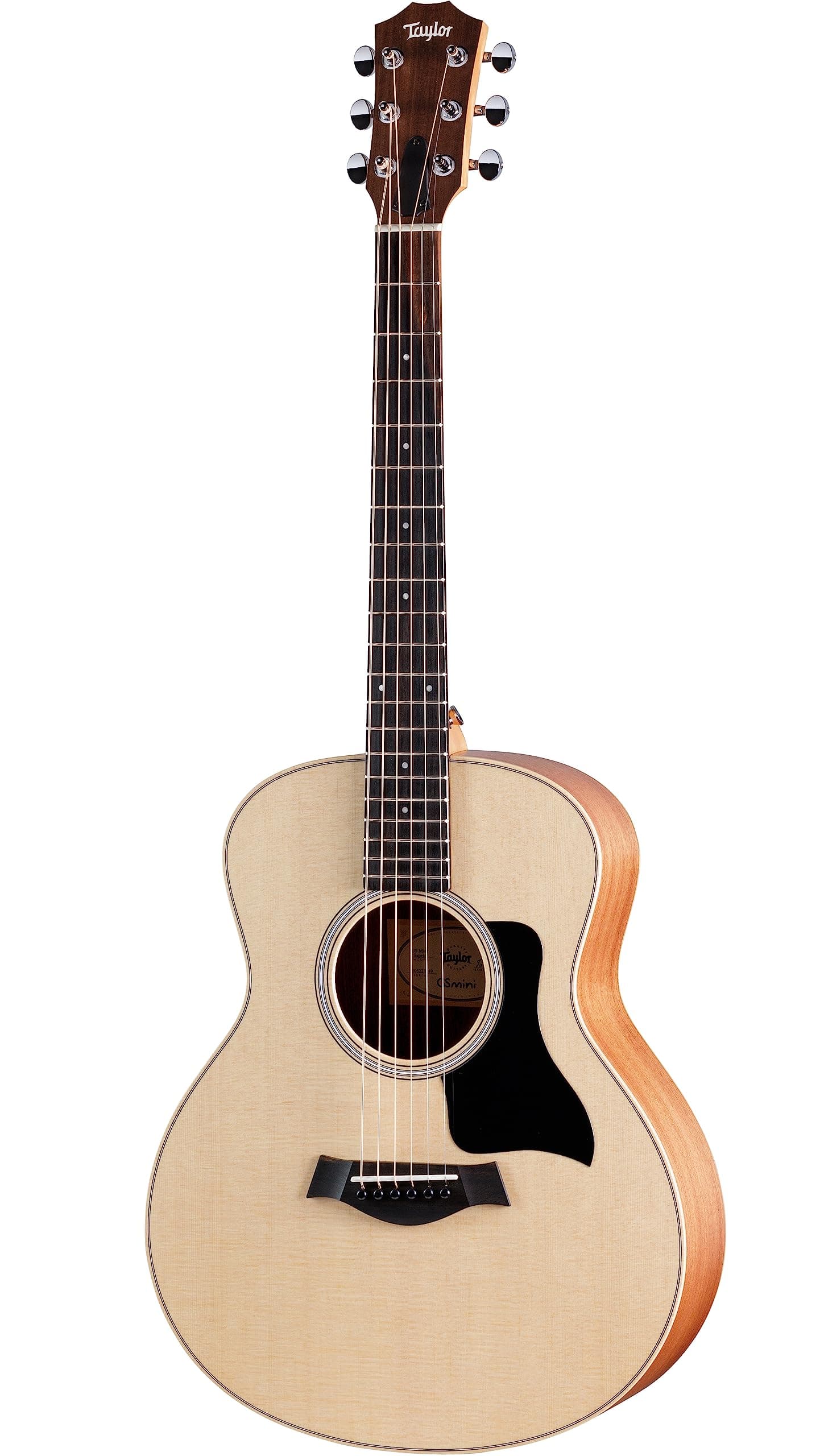 Taylor GS Mini Sapele Acoustic Guitar – Compact Travel Guitar, Solid Top with Layered Sapele Back & Sides, Warm Tone for Practice, Travel & Everyday Playing