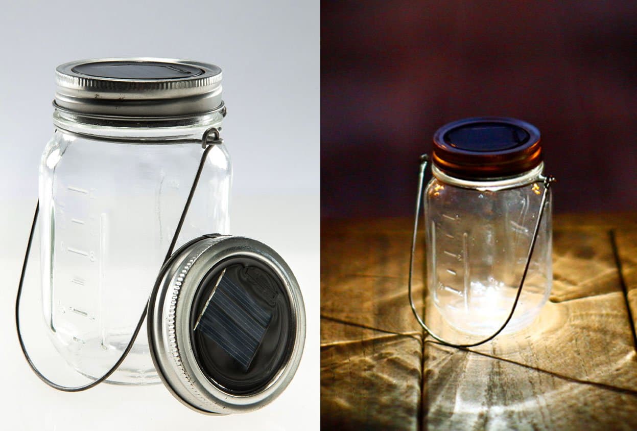 Solar Mason Jar Light - LED Garden Solar Light: Includes Solar Mason Lid, Glass Mason Jar, and Hanger for Garden Decor Solar Lights