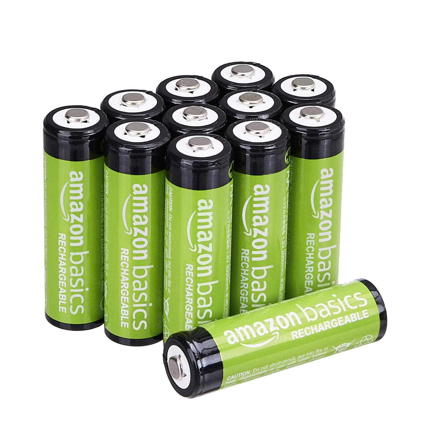12-Pack Rechargeable AA NiMH Batteries, 2000 mAh, 1.2V, Low Self Discharge, Pre-Charged, Recharge up to 1000x Times