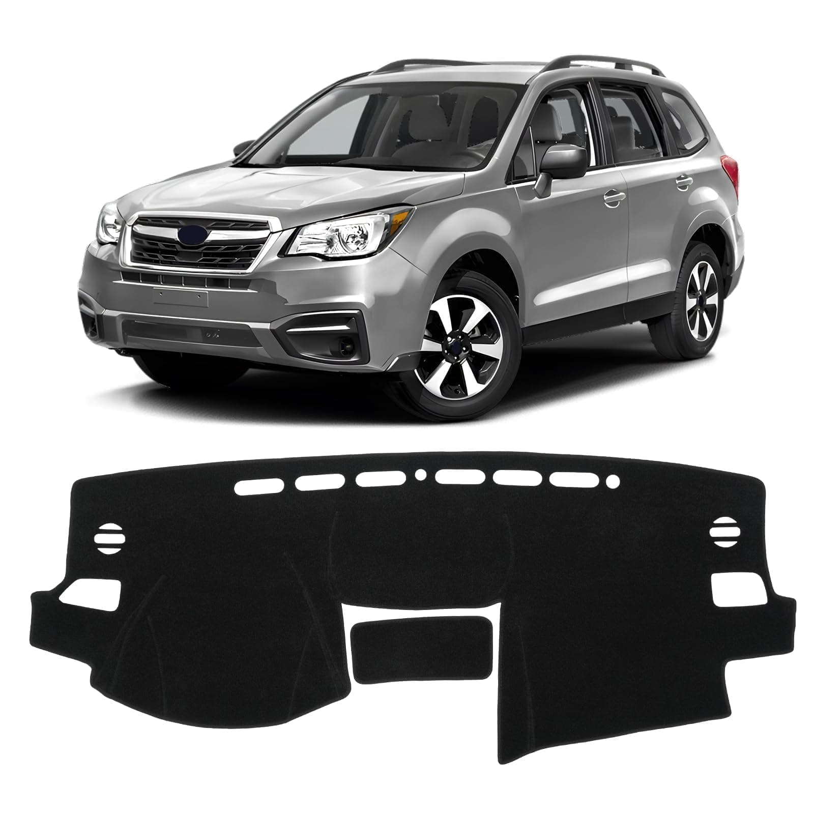 KUST Black Dash Cover for Subaru Forester 2014-2017 2018 Left Hand Driving Non-Slip Dashboard Cover Polyester Center Console Dash Cover Interior Accessories for Forester Custom Fit Dash Mat