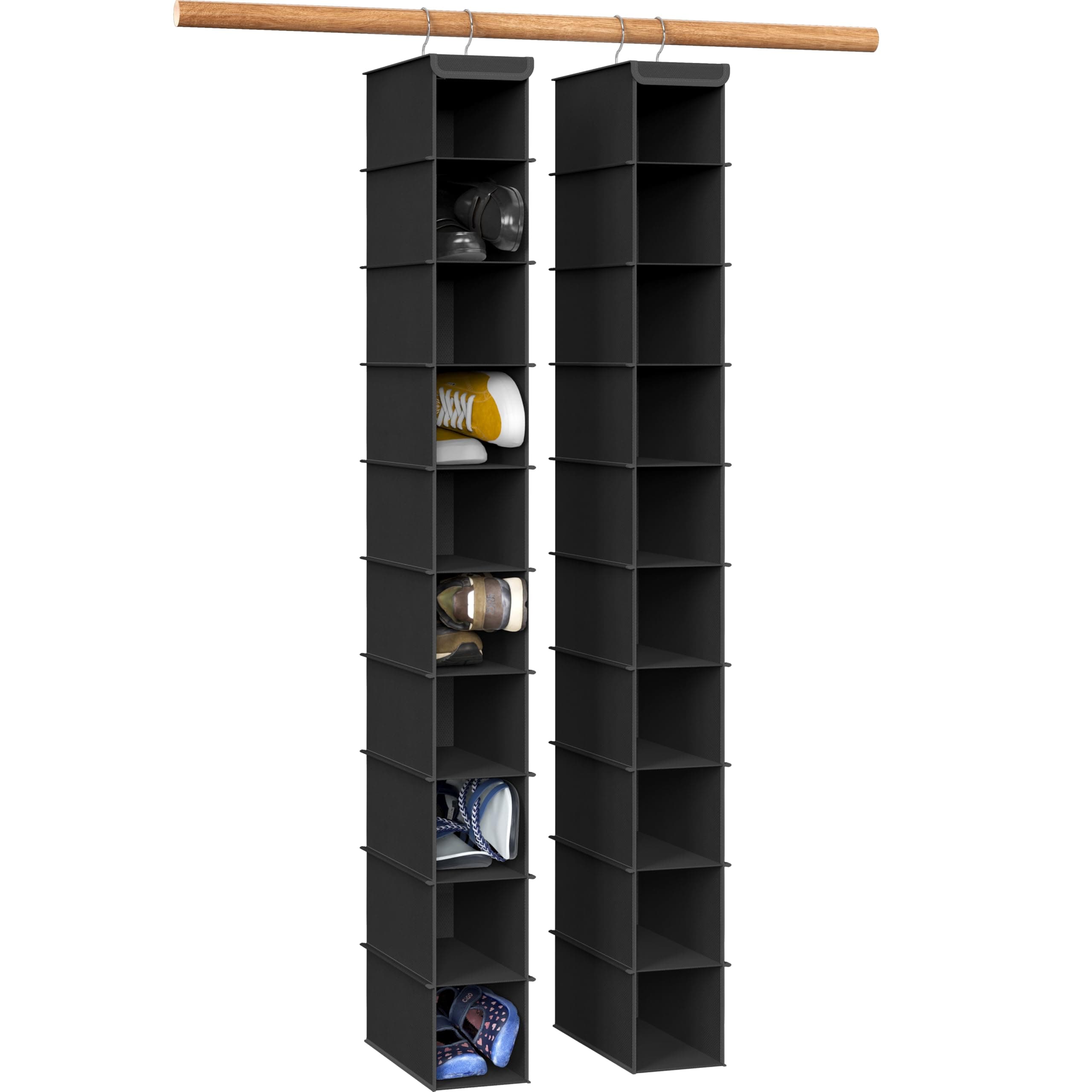 Simple Houseware 2 Pack 10 Shelves Hanging Organizer, Black