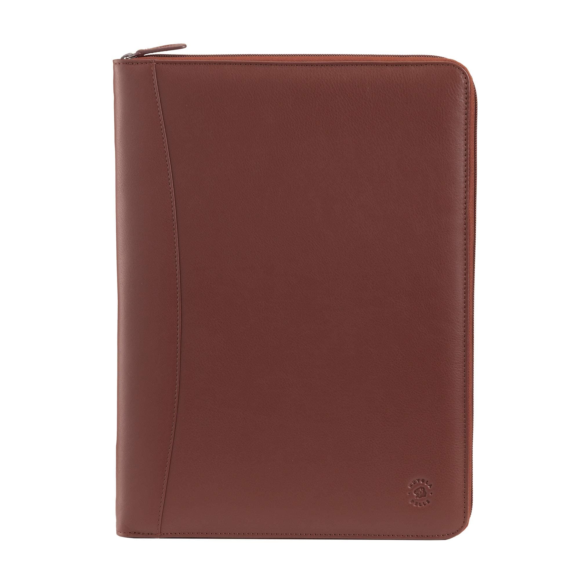 Leather briefcase folder with A4 notepad holder by Nuvola Pelle Dark Brown