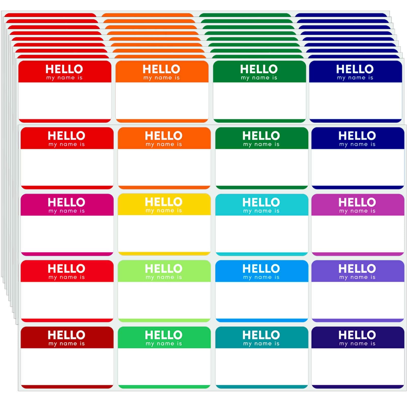 Name Tag Stickers (3"x 2") Peel and Stick Name Tag Labels "Hello My Name is" Nametags Stickers Colorful Name Badge Labels for Themed Party Family Home School Office Conferences 160 Pcs