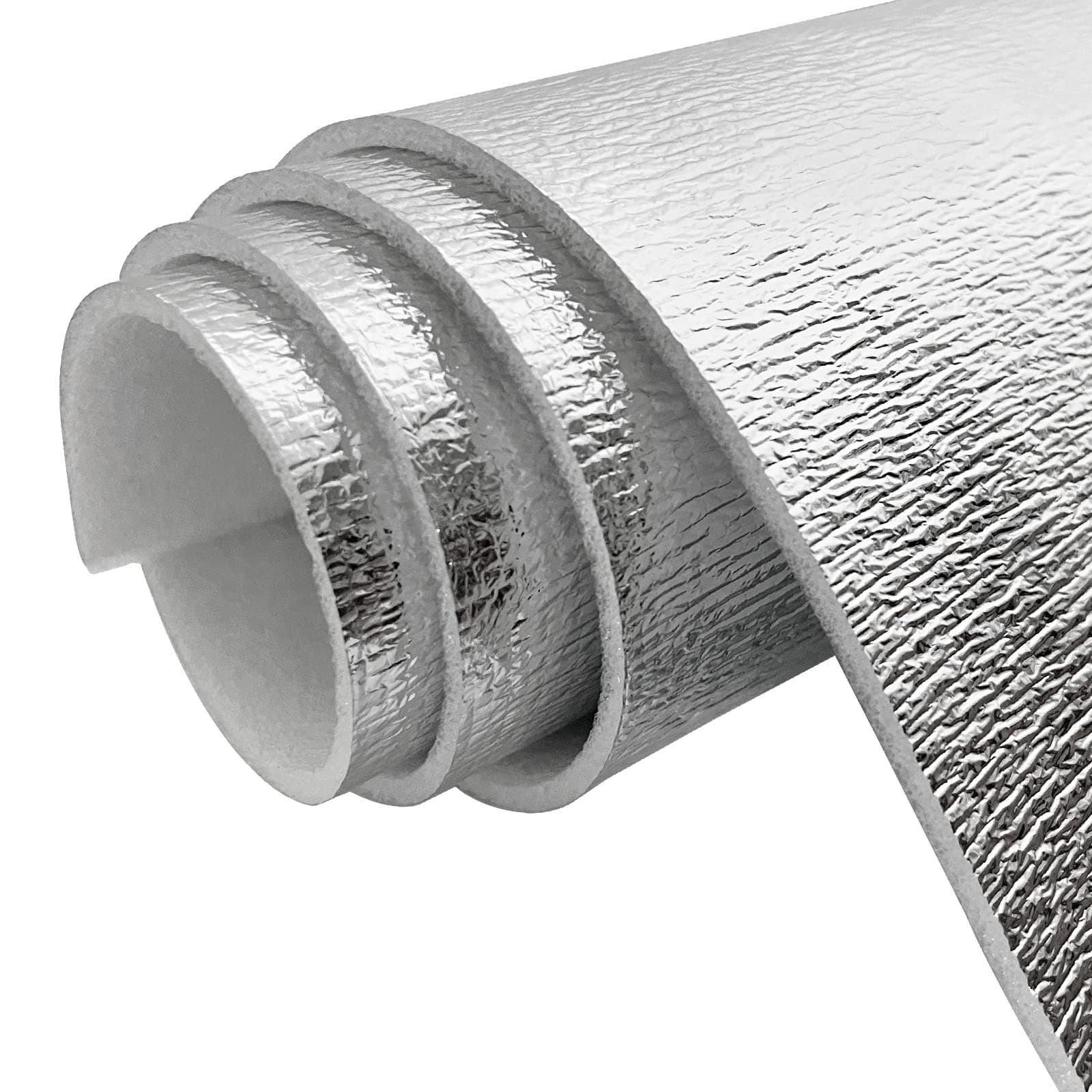 40" x 80" 118mil Single Reflective Foil Insulation Foam Core Heat Radiant Barrier 21.53 sqft Aluminum Foil Finish White Foam Heat Shield