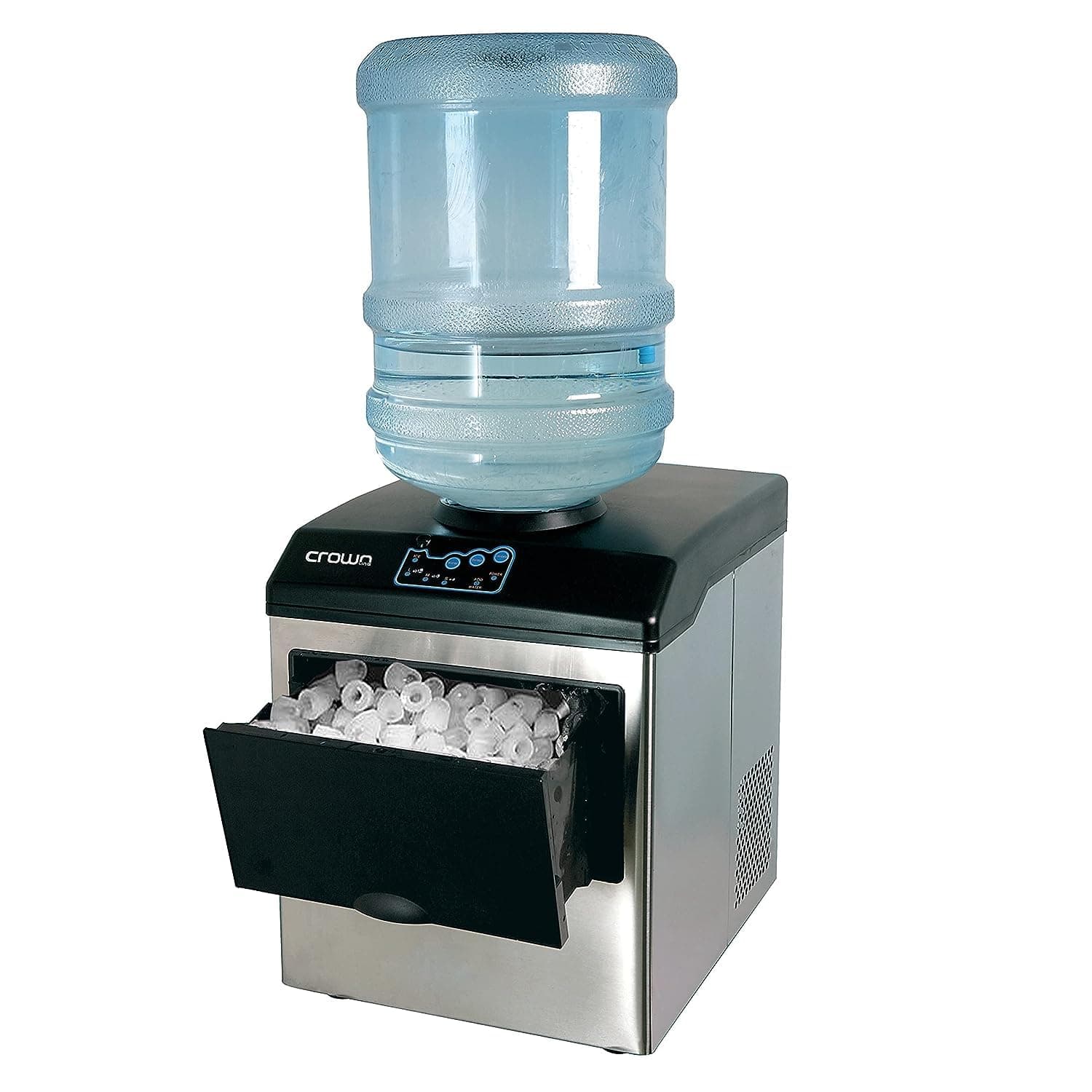 Crownline Wd 267 Table Top Water Dispenser With Ice Maker, Ice Making Capacity: 12Kg/24Hrs, 160W, 220 240V, 50Hz, R134A, Silver/Black"Min 1 year manufacturer warranty"