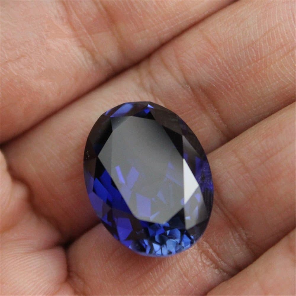 Sapphire Oval Faceted Gemstone Egg Shape Sapphire Gem Multiple Sizes to Choose C07S