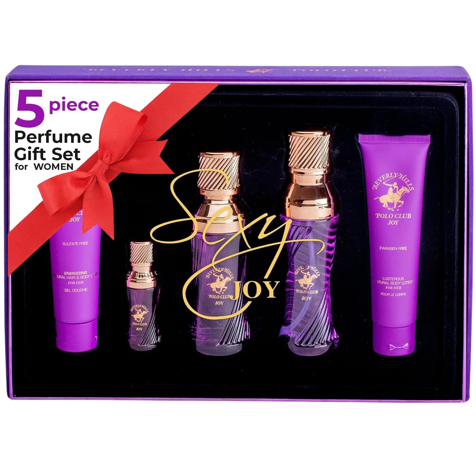 BHPC Perfume Gift Set for Women | 5 Piece Eau de Toilette Body Mist Cream Shower Gel Fragrances (Joy)