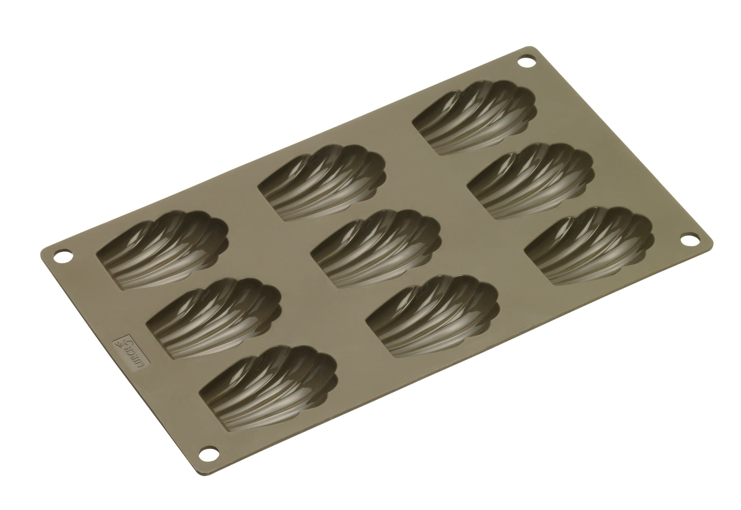 LURCH Germany FlexiForm Silicone Madeleine Baking Tray with 9 Molds - Brown