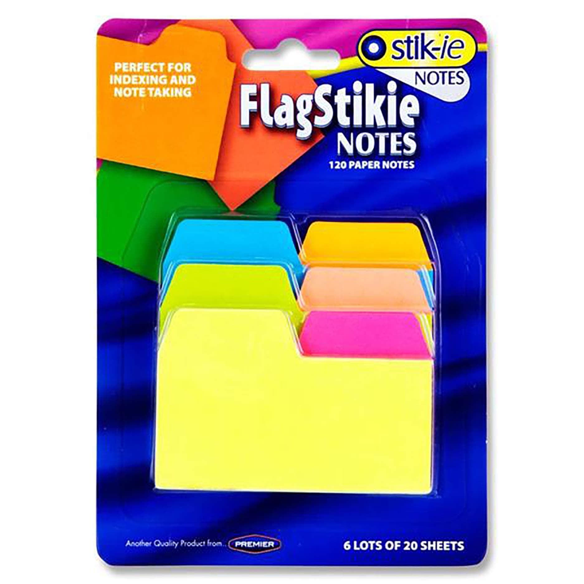 Premier Stationery W2117482 Stik-ie Notes Index and Note Taking Page Marker - Neon