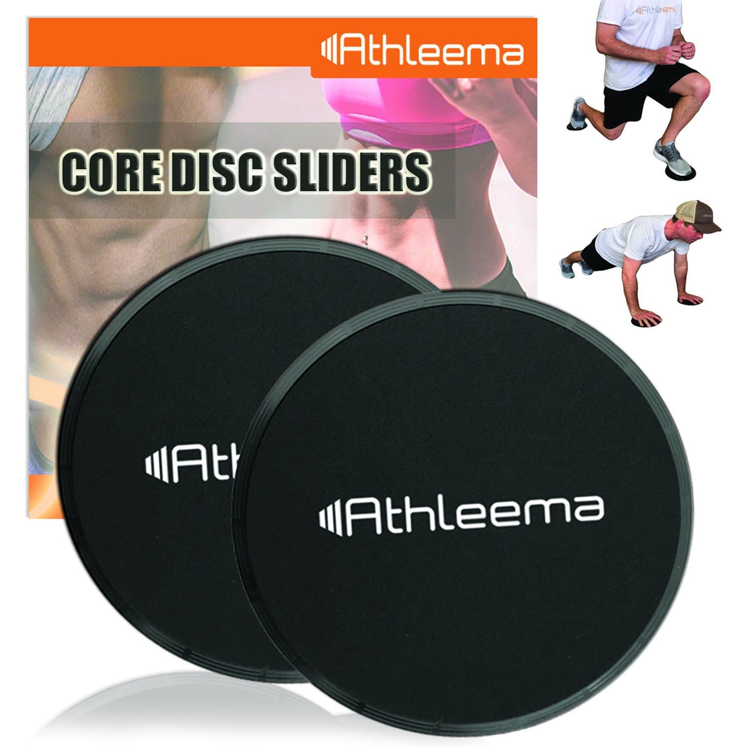 Dual Sided Gliding Disc Core Sliders Set of 2. Abdominal and Total Body Workout Equipment Suitable for Carpet or Hardwood Floors